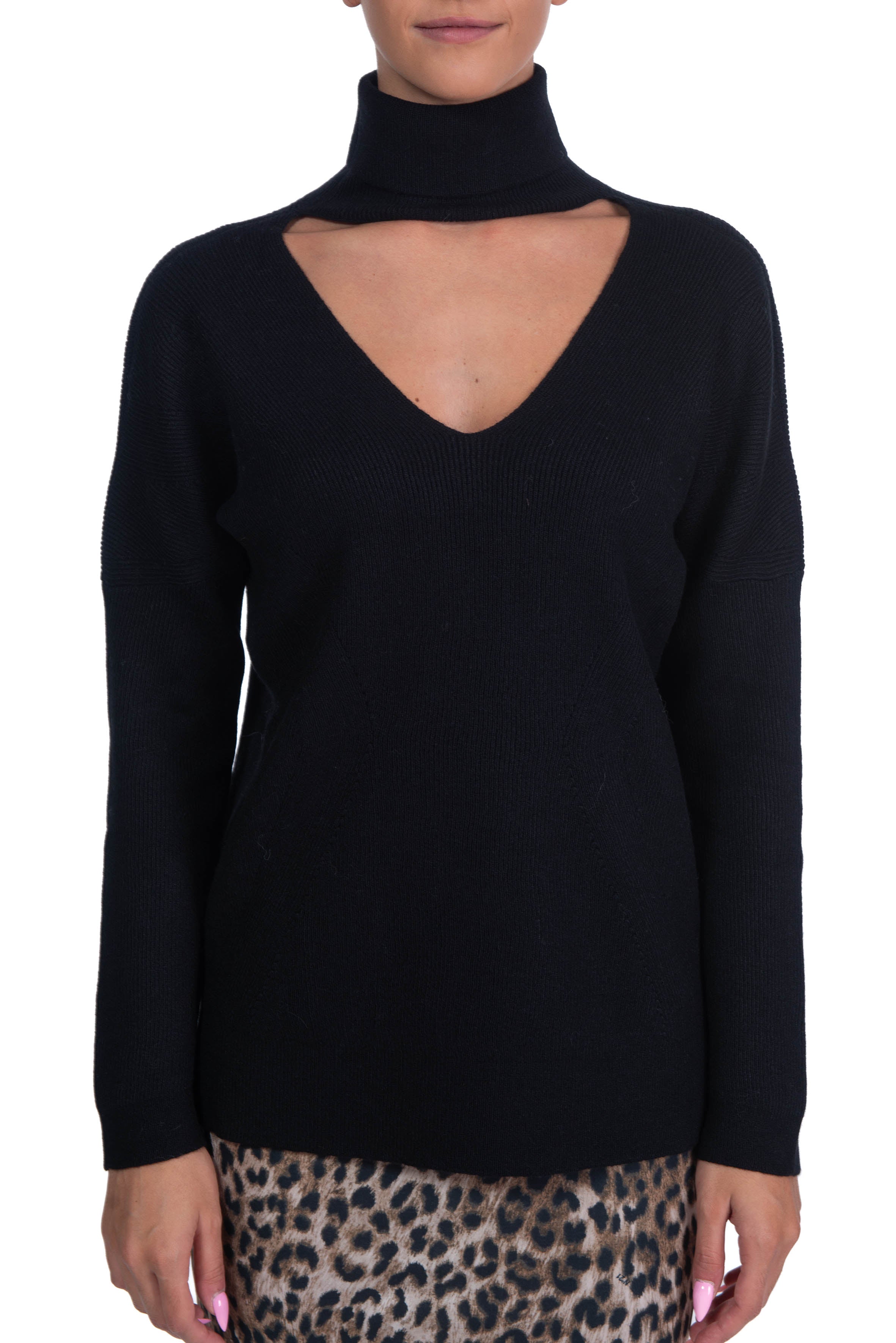 Maglia collo alto nera 59203 N D.EXTERIOR