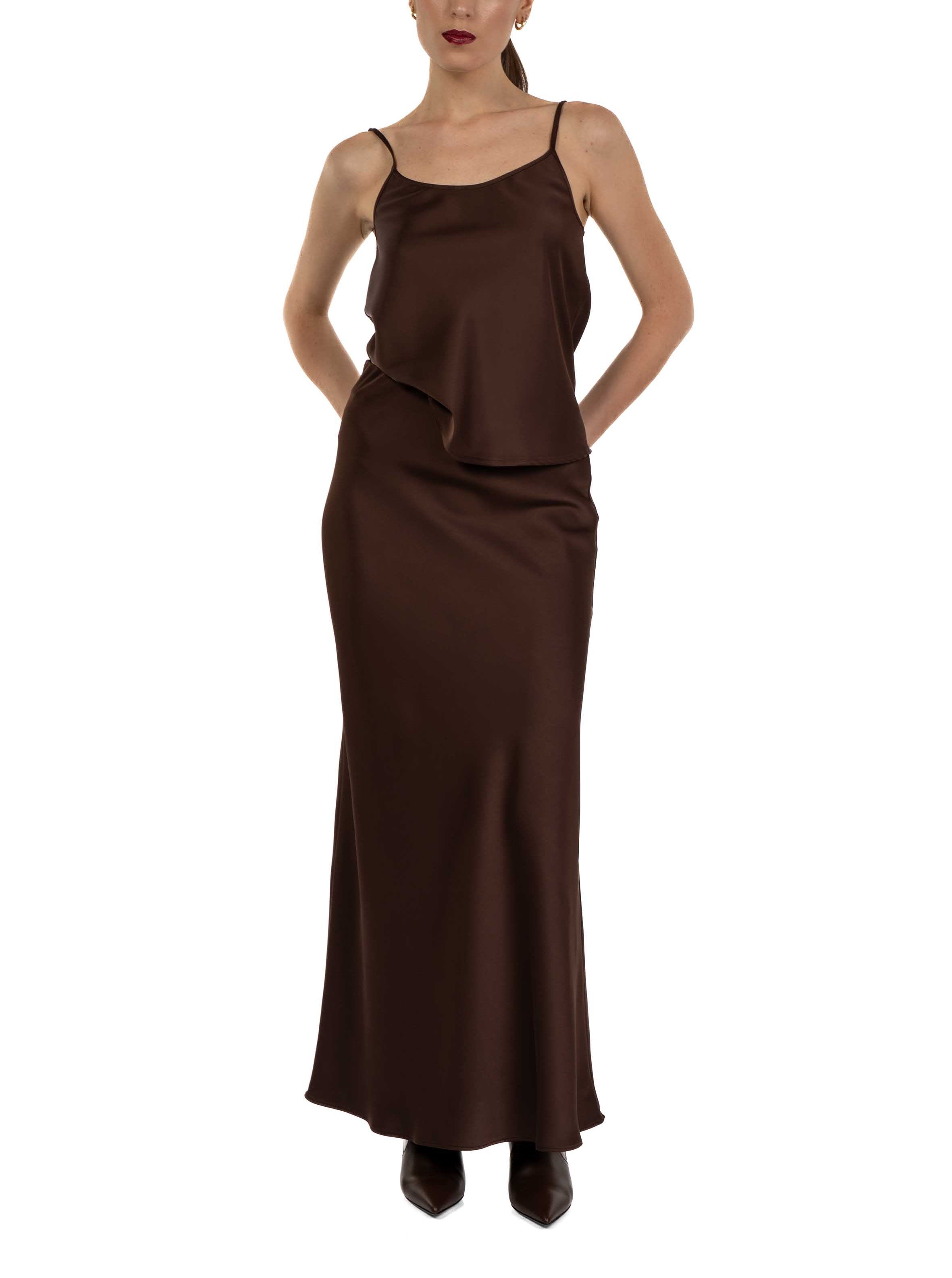 Top in raso marrone 4165 4331 CAFFE ALICE MILLER