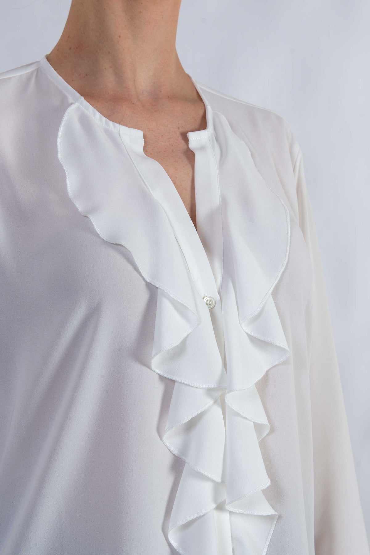 Blusa bianca con volant 2859 4967 BIANCA ALICE MILLER