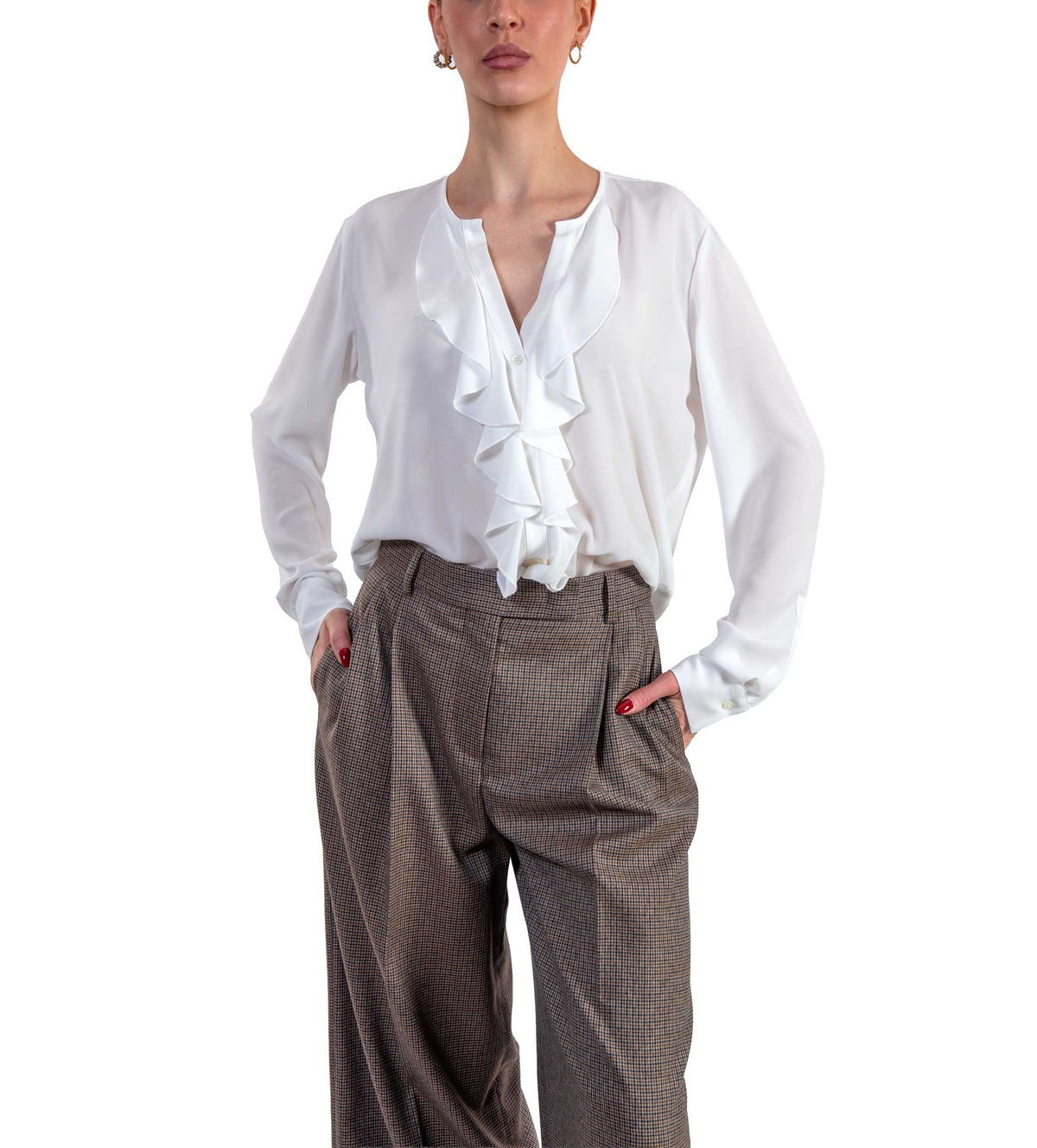 Blusa bianca con volant 2859 4967 BIANCA ALICE MILLER