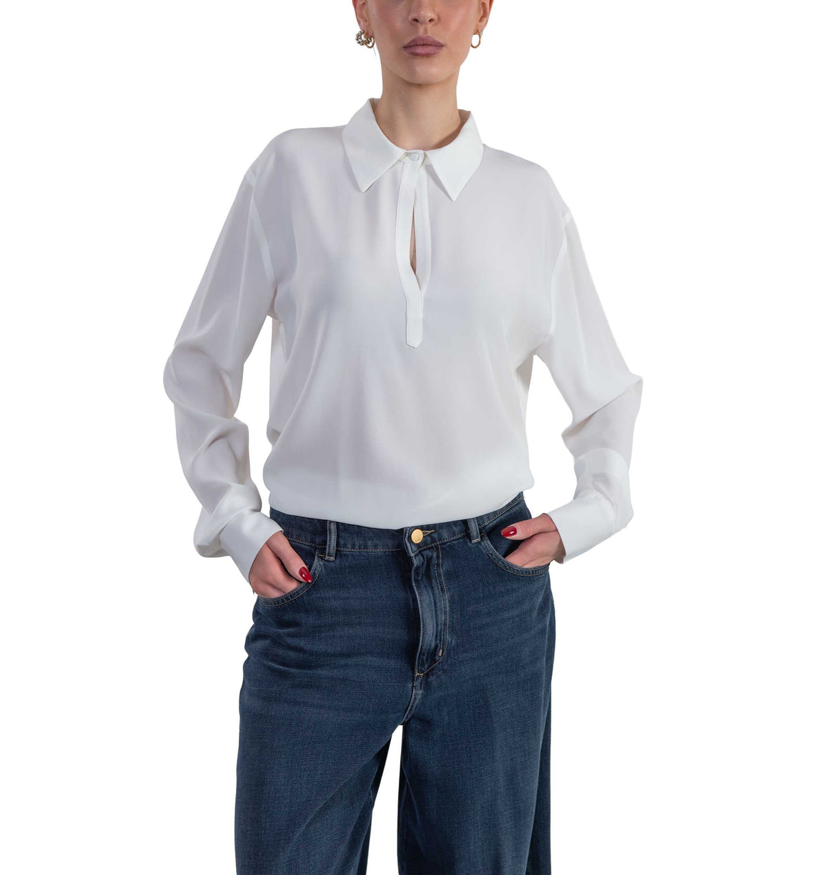 Blusa a polo bianca 4057 5028 BIANCO ALICE MILLER
