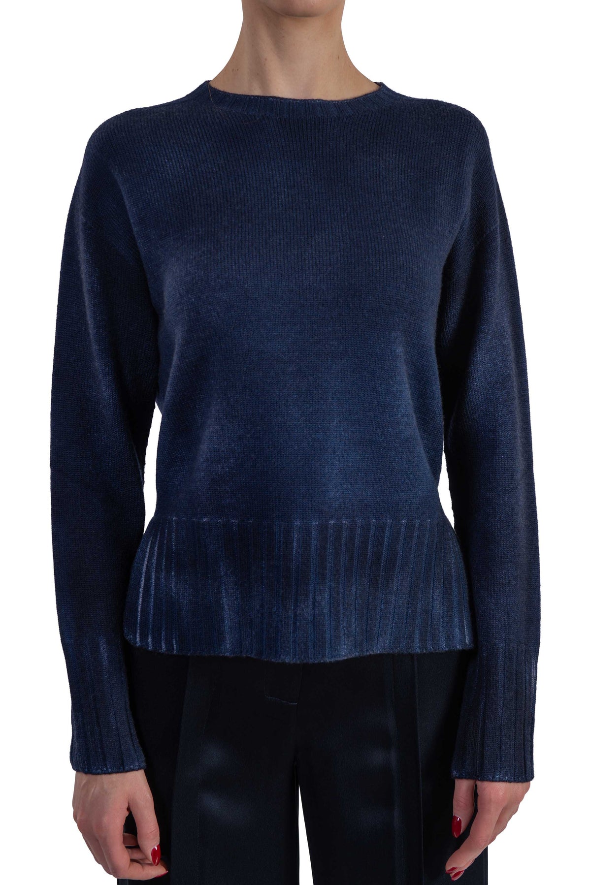 Maglia girocollo reversibile 3519 BLU ARROVESCIO