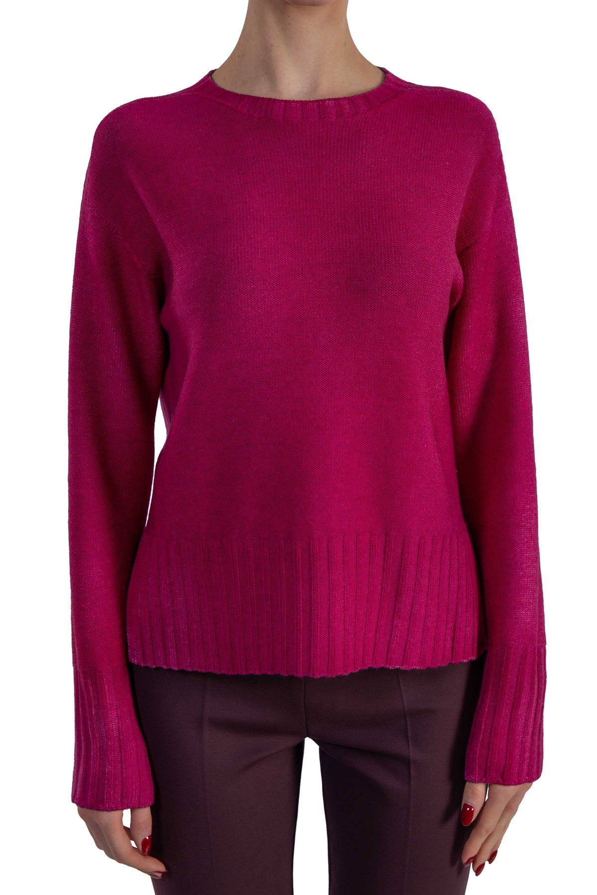 Maglia girocollo burgundy 3519 BURGUNDY ARROVESCIO