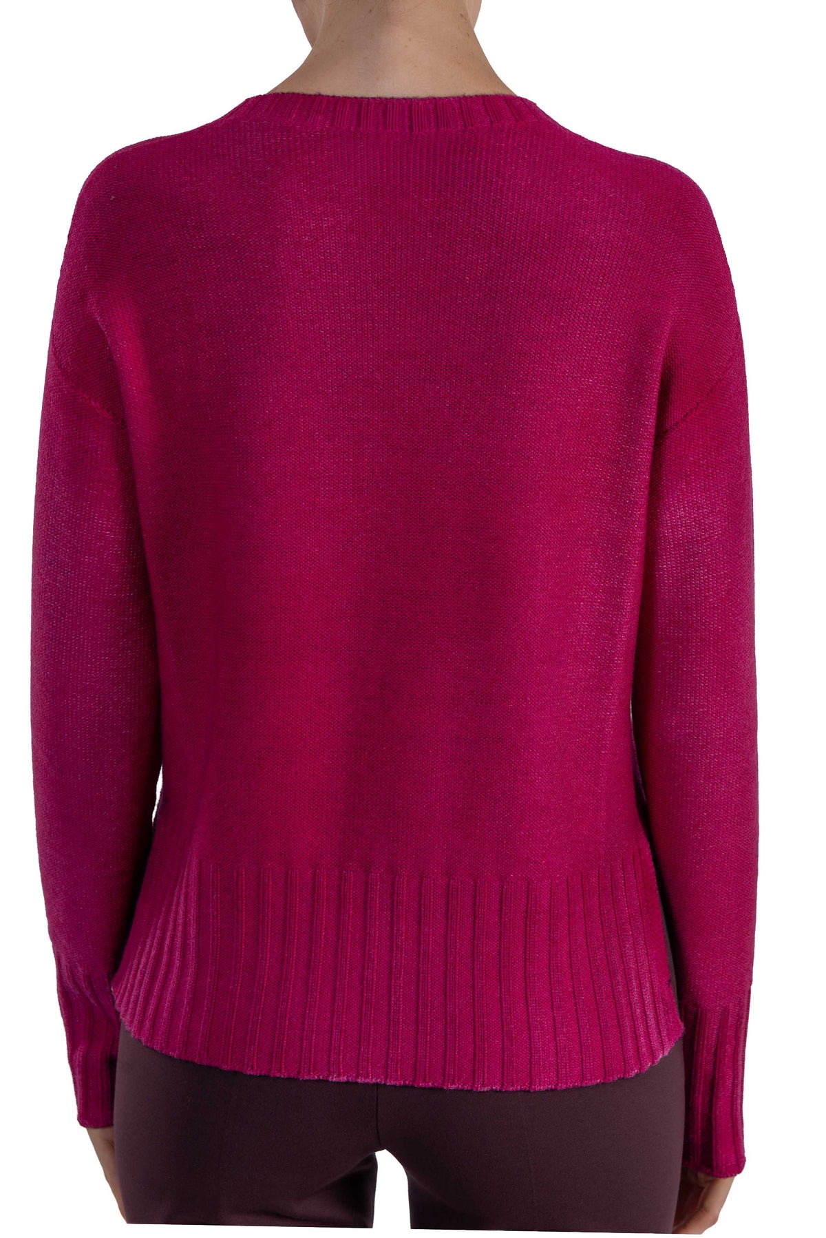 Maglia girocollo burgundy 3519 BURGUNDY ARROVESCIO