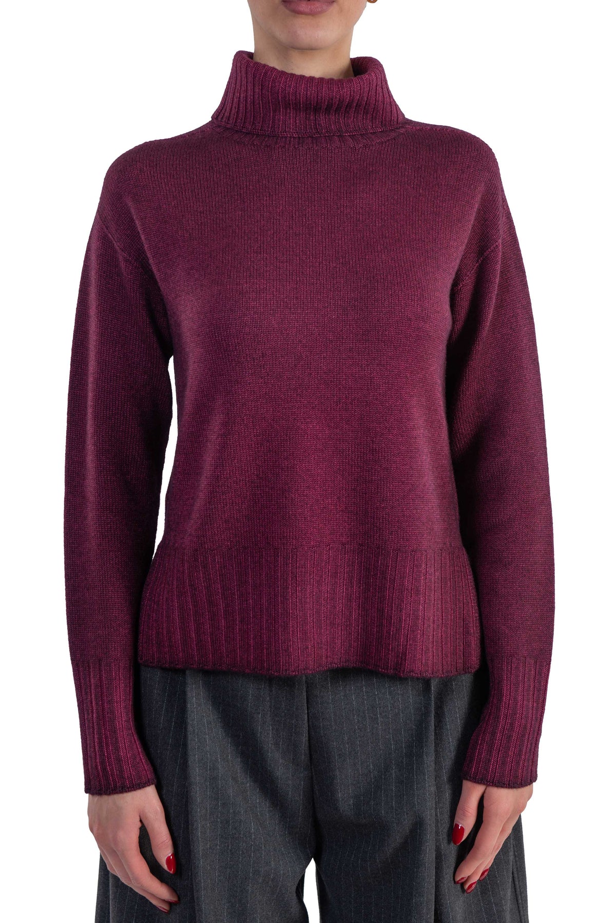 Maglia collo alto bordeaux 3520 BURGUNDY ARROVESCIO