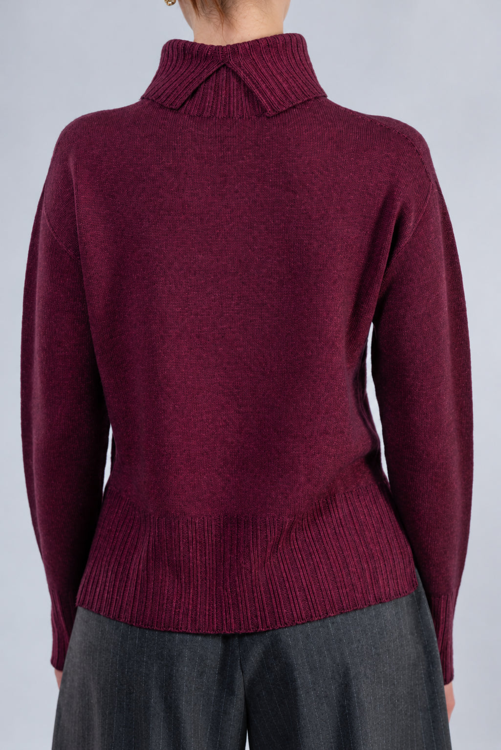 Maglia collo alto bordeaux 3520 BURGUNDY ARROVESCIO