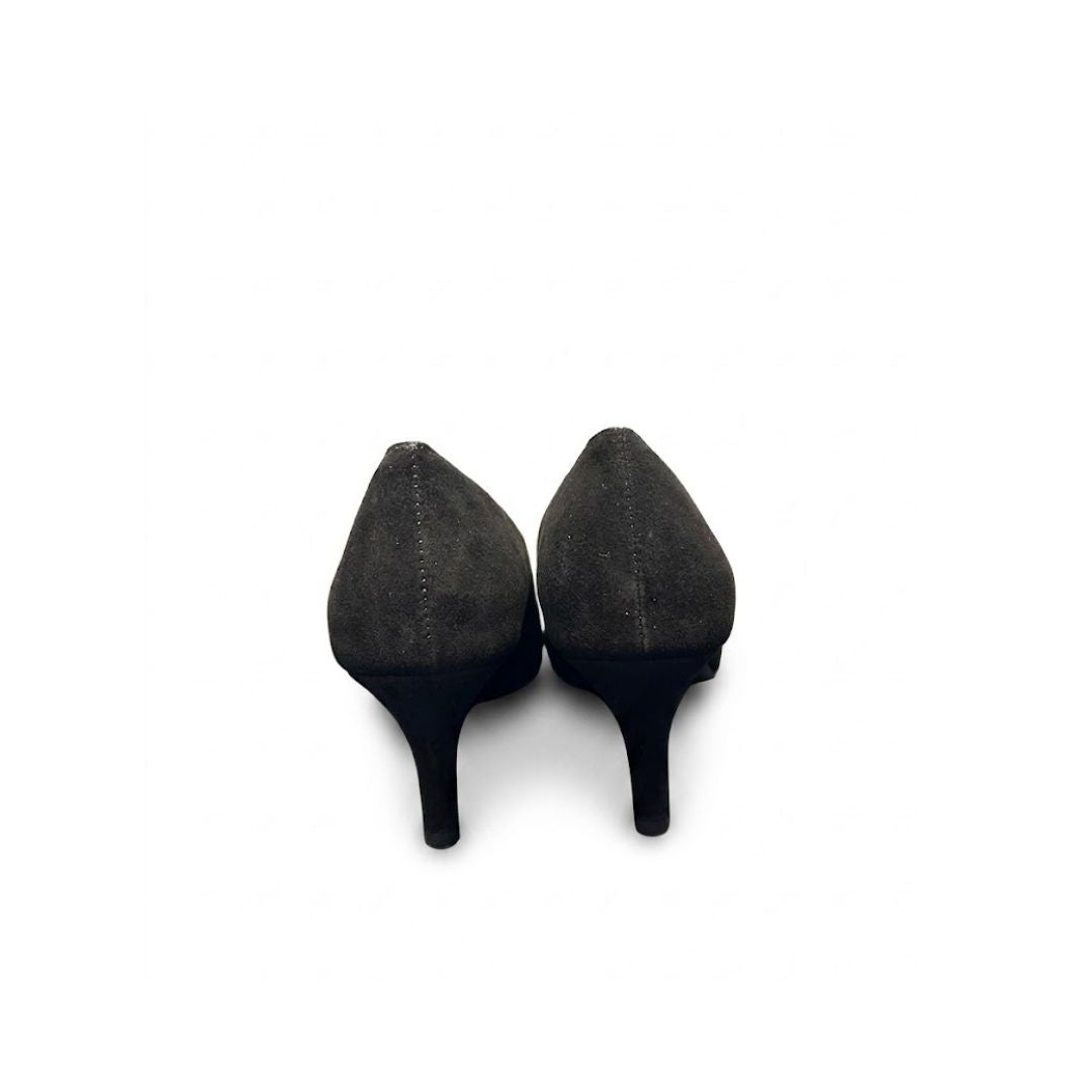 Decollete' camoscio nero A880 NERO BIANCA DI