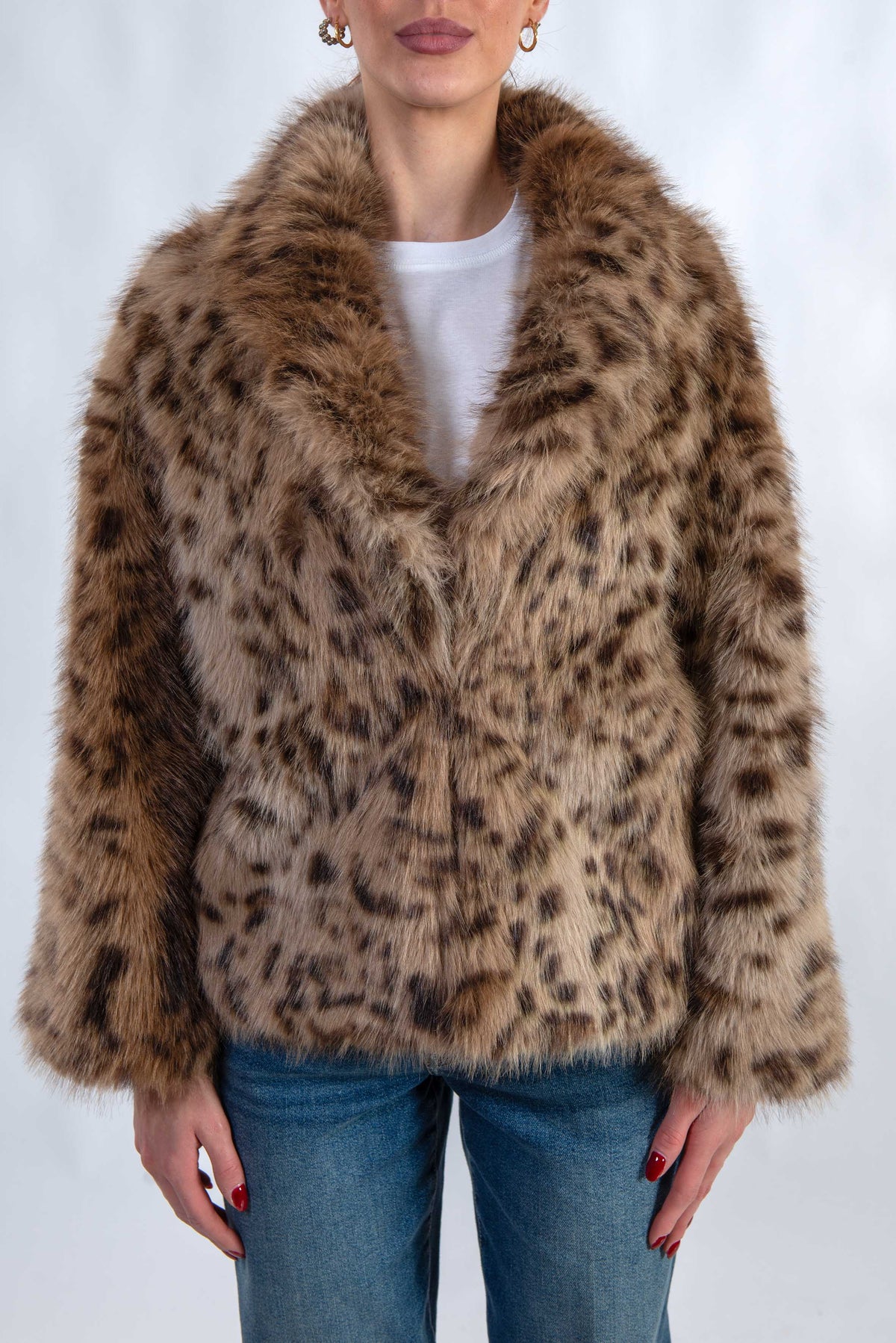 Giaccone in ecopelliccia animalier 7323 LEOPARDO Bully