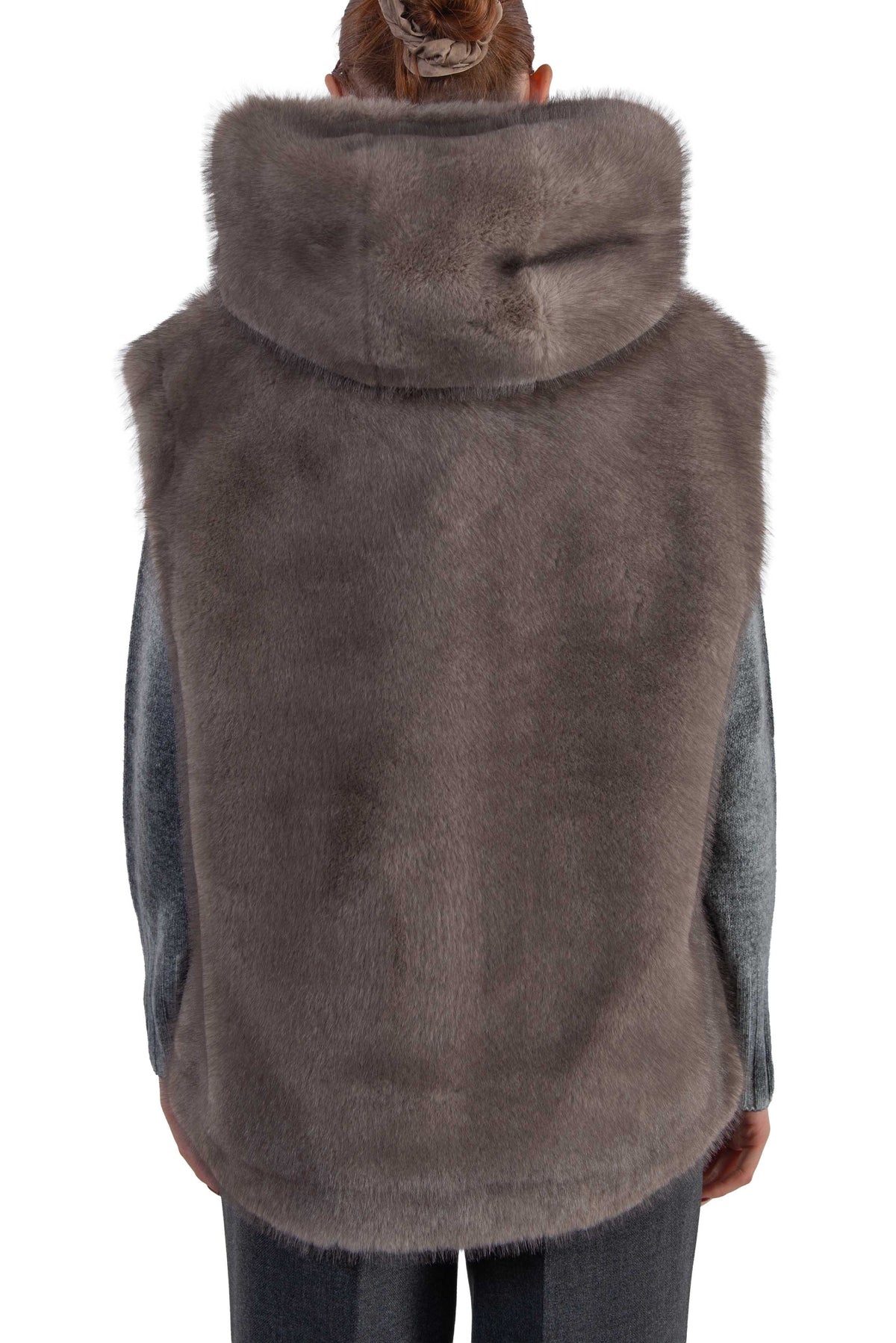 Gilet in ecopelliccia tortora 7364 TAUPE Bully