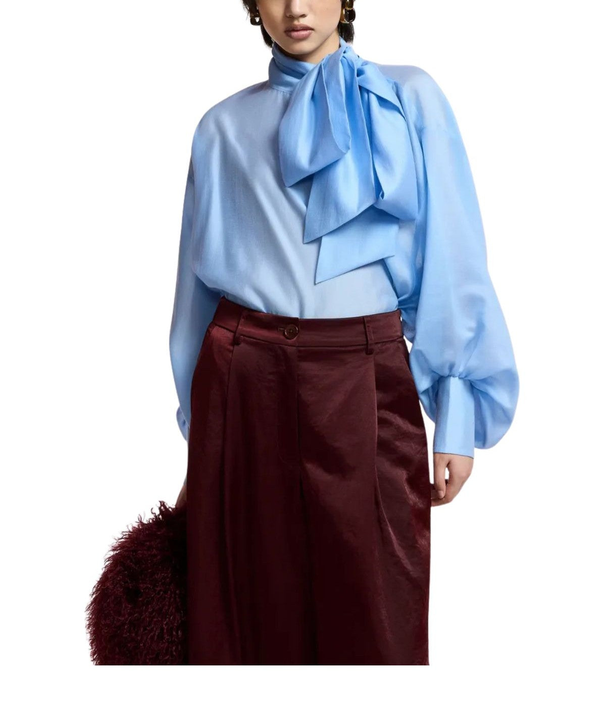 Blusa Karismatic over con fiocco celeste KARISMATIC SKY ESSENTIEL ANTWERP