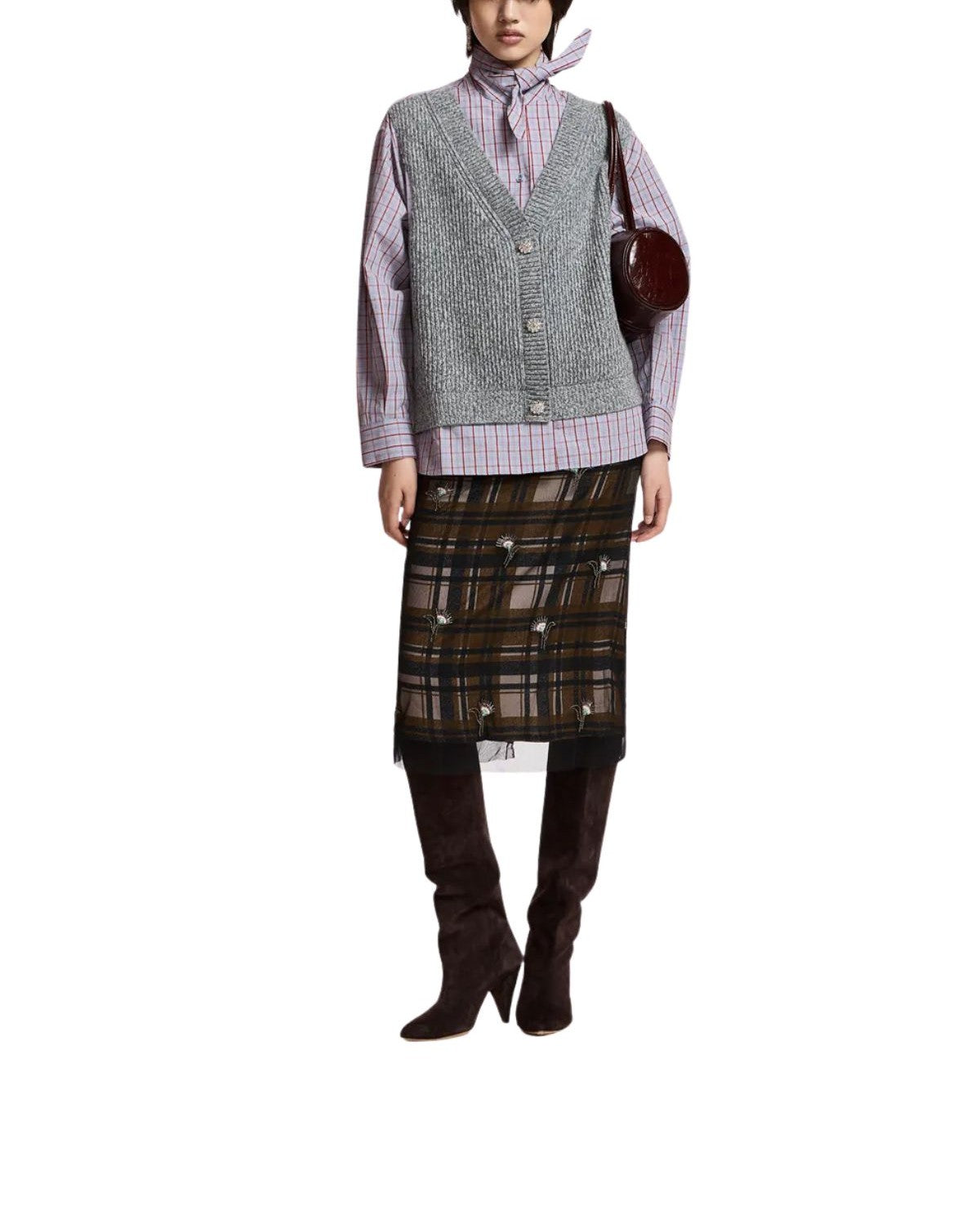 Camicia con gilet in lana sovrapposto- KUTE KUTE COMBO 1 ESSENTIEL ANTWERP
