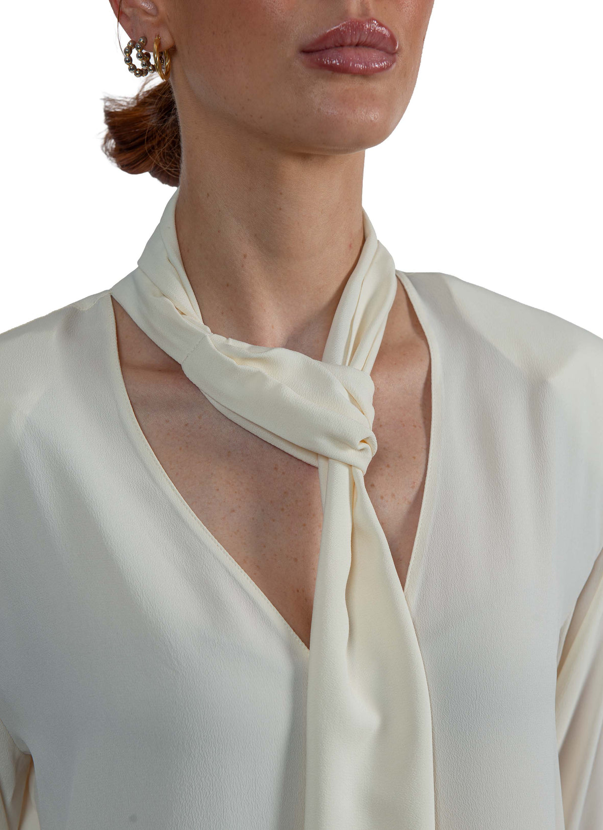 Camicia con sciarpina 311054 LATTE FEDERICA TOSI