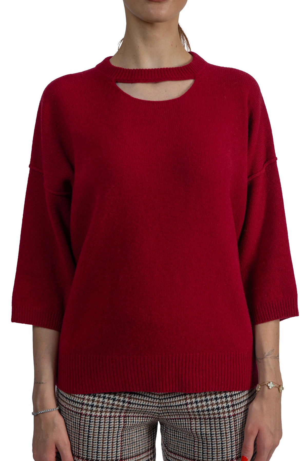 Maglia manica 3/4 rosso rubino 32000 RUBINO FEDERICA TOSI
