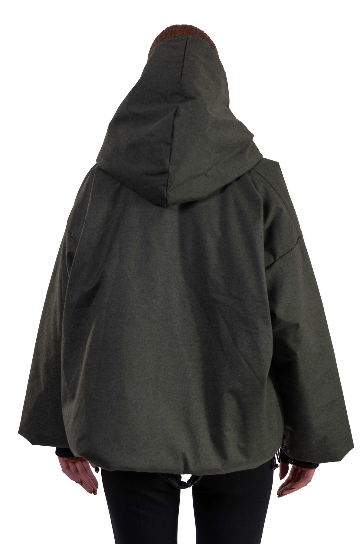 Bomber Hoodie reversibile verde S558 HOODIE BOMBER GREEN KImonorain