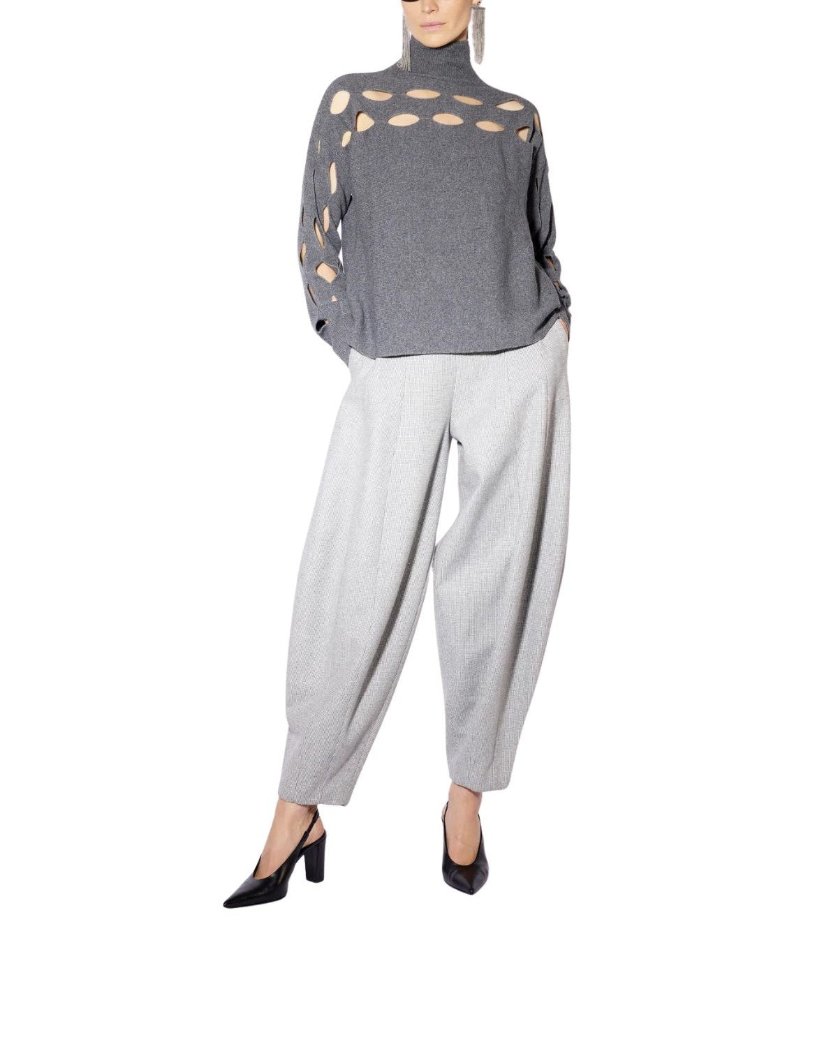 Maglia Dorothy grigio melange. DOROTHY F6WC32 GRIGIO LIVIANA CONTI