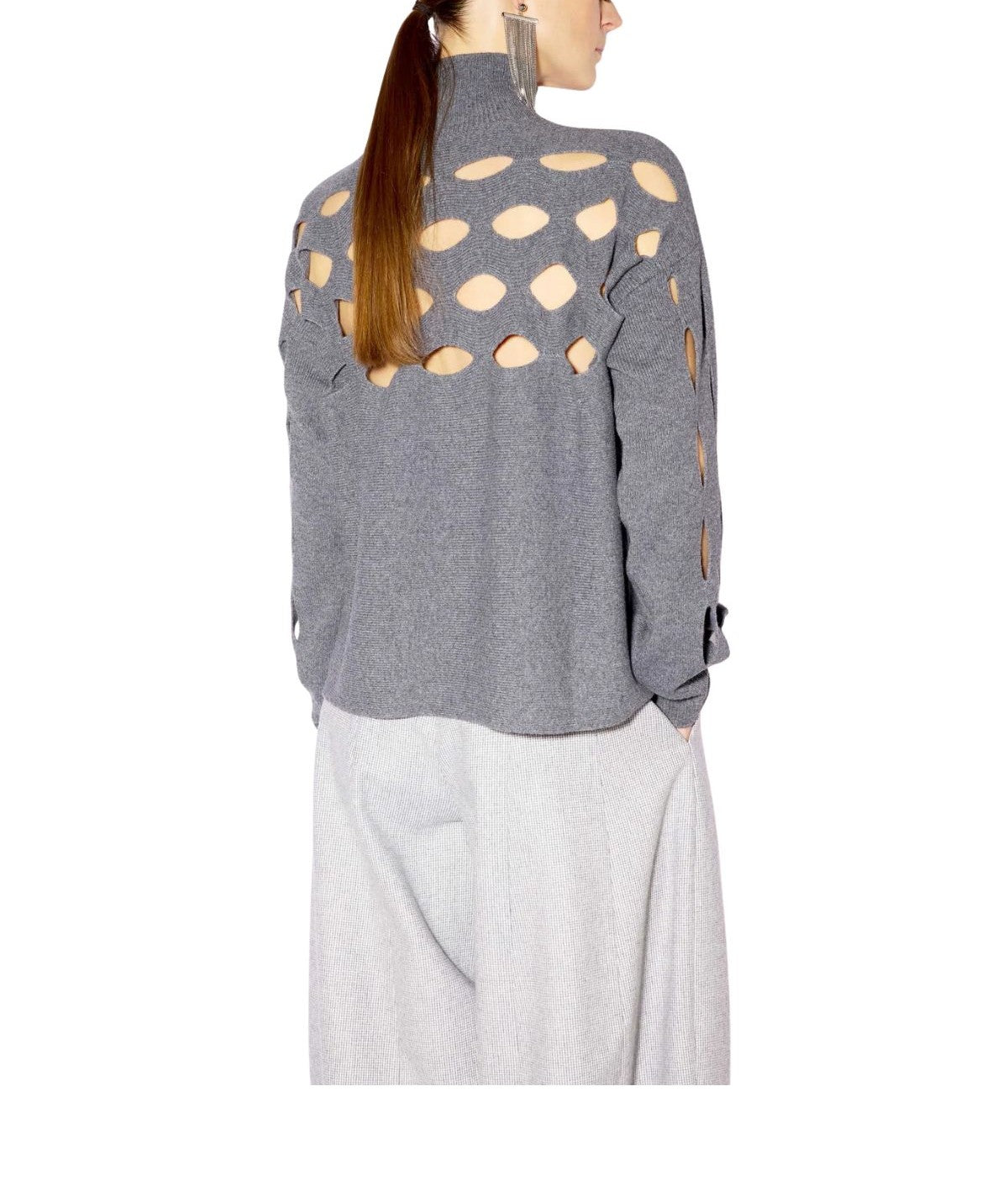 Maglia Dorothy grigio melange. DOROTHY F6WC32 GRIGIO LIVIANA CONTI
