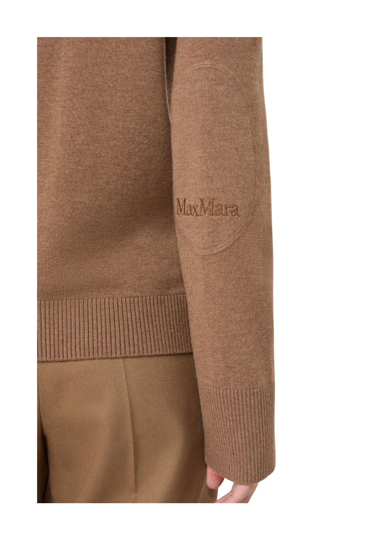 Dolcevita in lana con toppe logate cammello ALLEGRA 004 MAX MARA