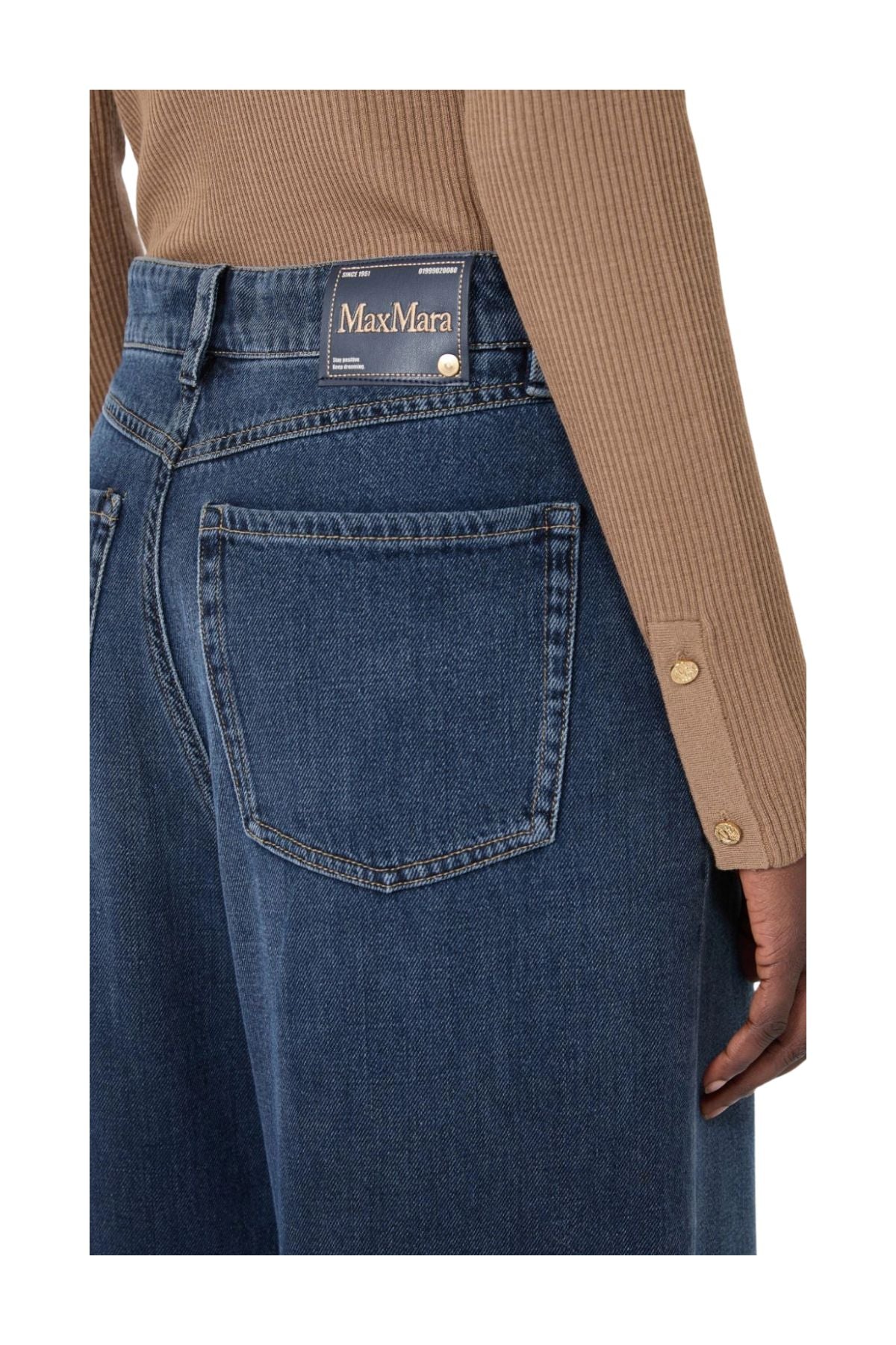 Jeans ampio in denim di cotone blu - Elia ELIA 004 BLU MAX MARA