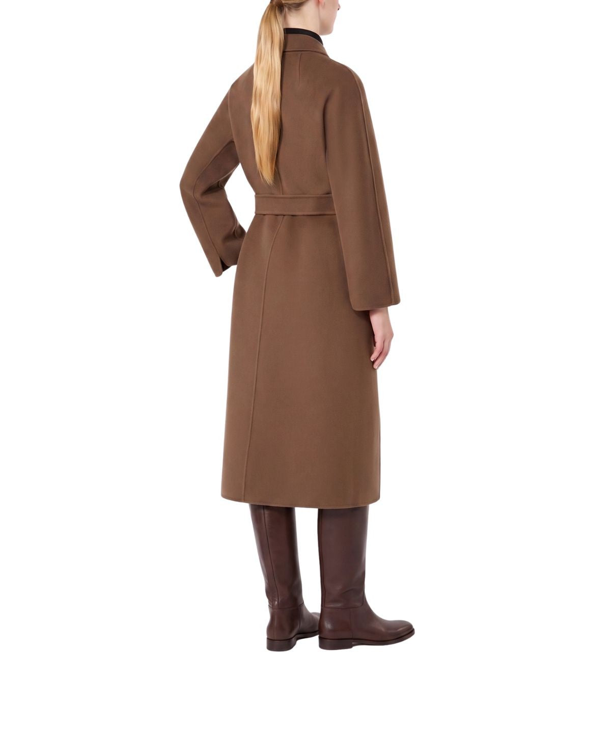 Cappotto midi in drap di lana fango Esturia ESTURIA 097 MARRONE MAX MARA