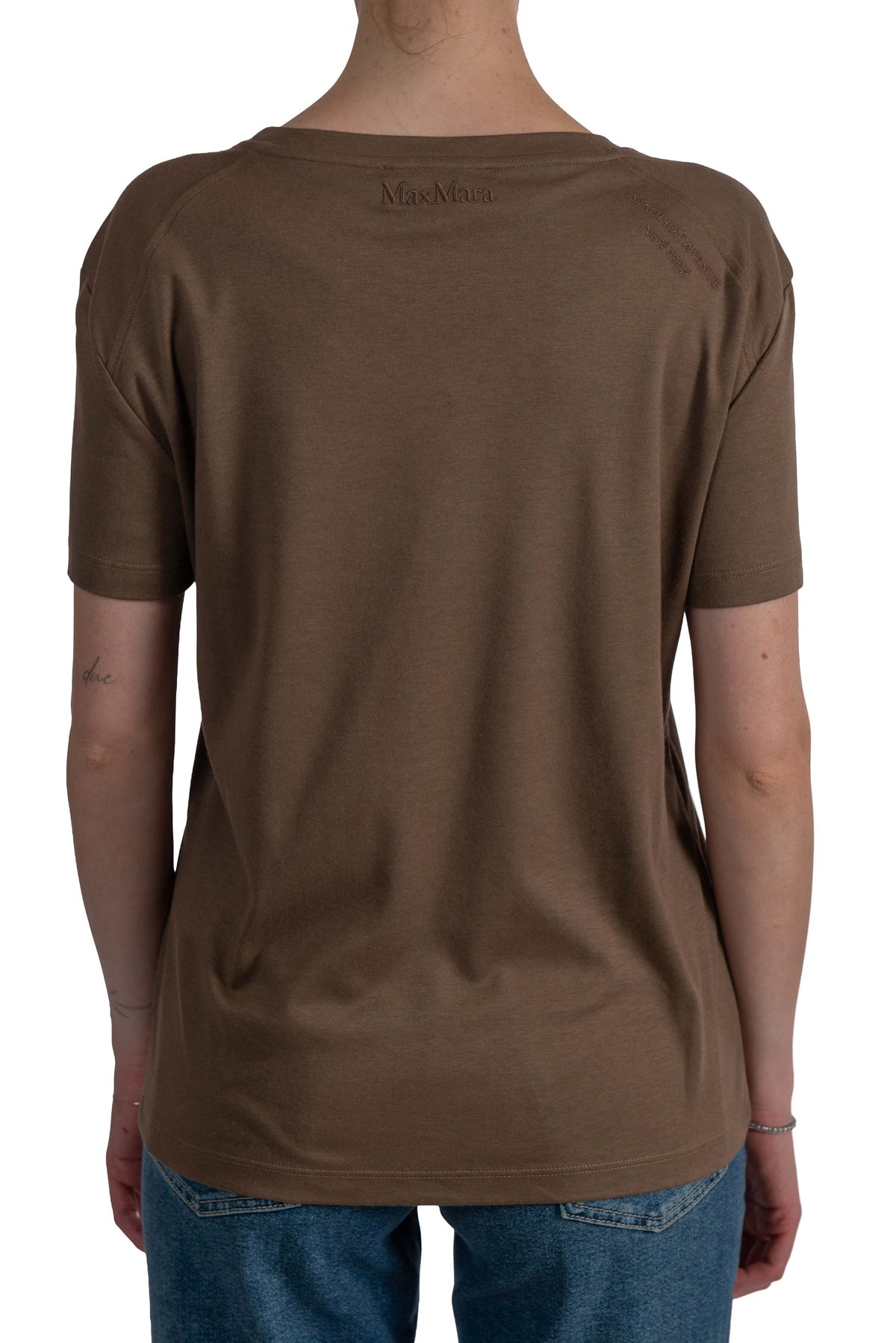 T-shirt in jersey di cotone e modal marrone- Segale SEGALE 03 MARRONE MAX MARA