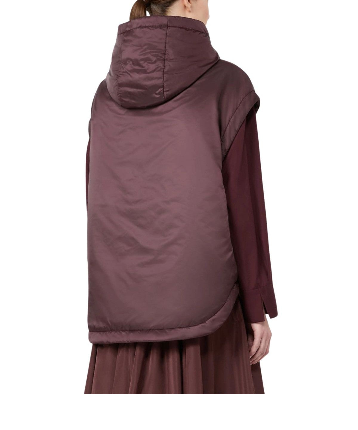 Gilet imbottito in tela antigoccia con cappuccio bordeaux- Ambra CAMBRA 046 BORDO MAX MARA THE CUBE