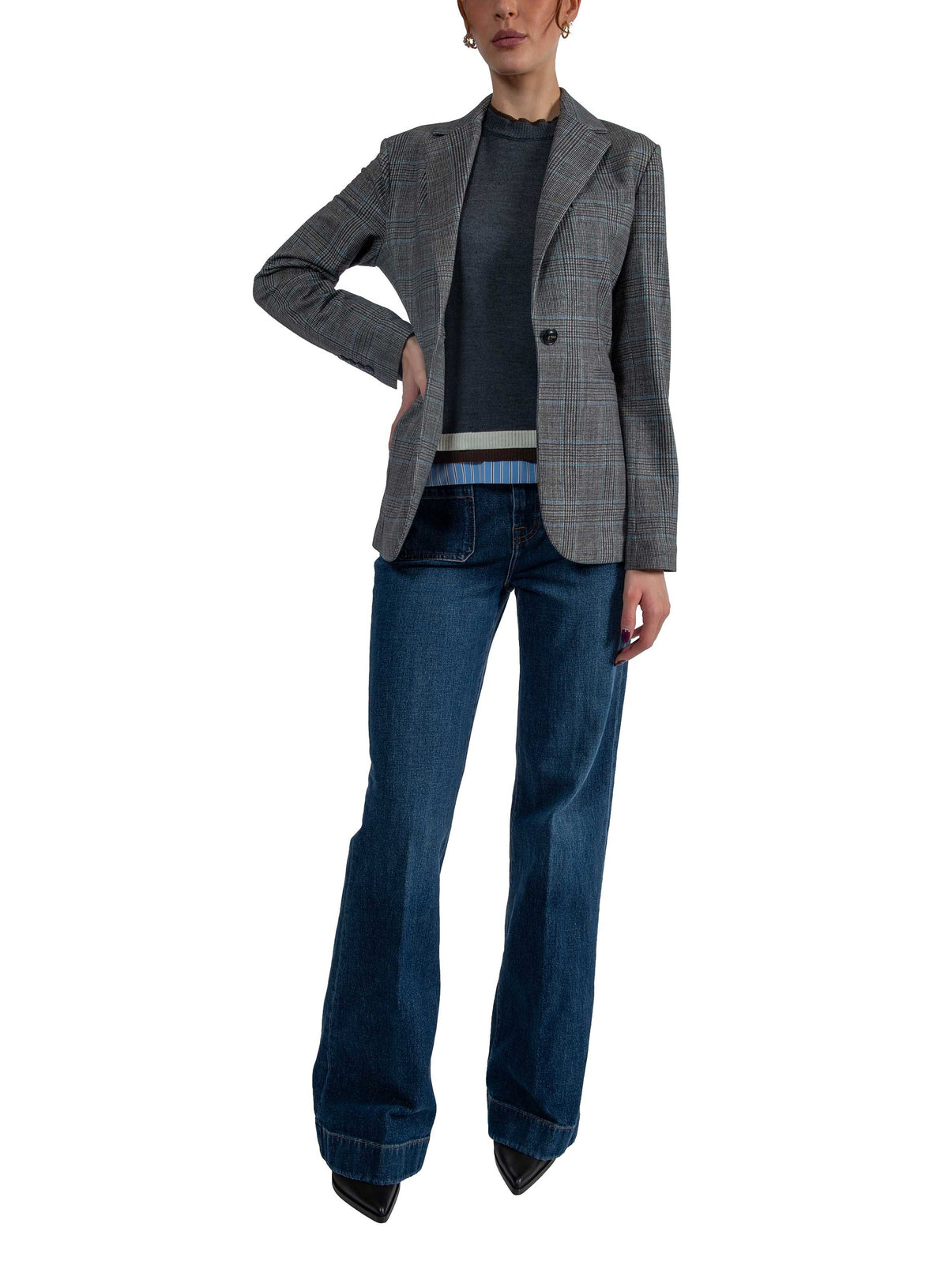 Gilet in lana con dettaglio layering 4141MDW190 GRIGIO MSGM