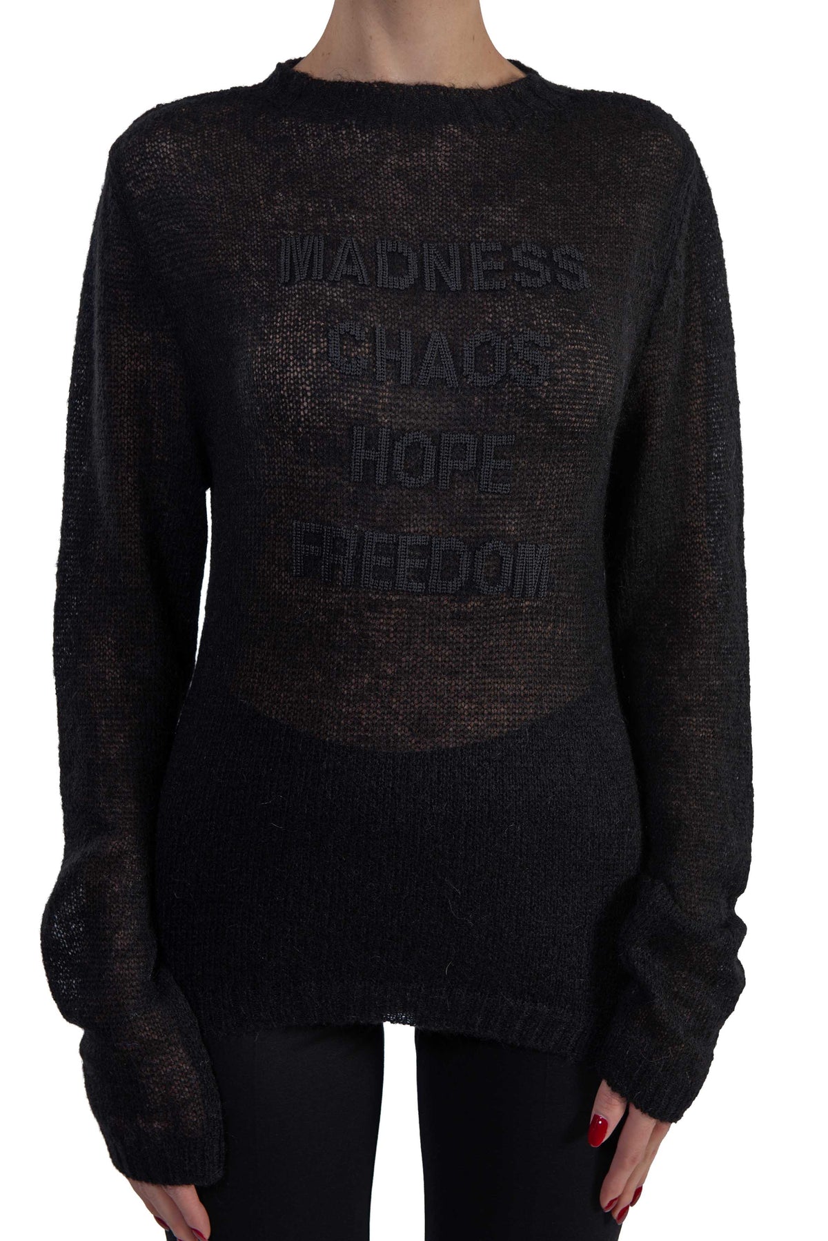 Maglia nera con scritta 4142MDM203 NERO MSGM