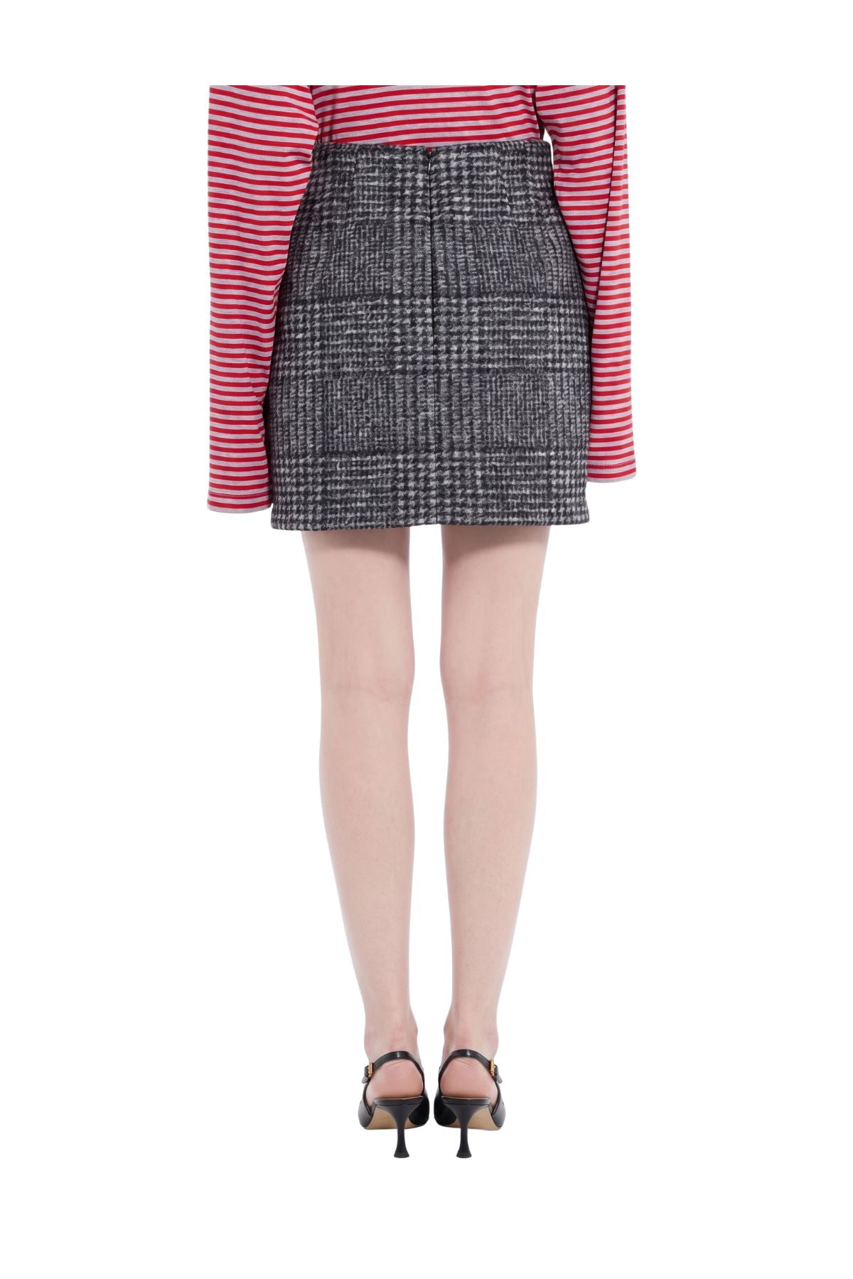 Minigonna in tweed grigia C061 3124 NERO-GRIGIO N° 21