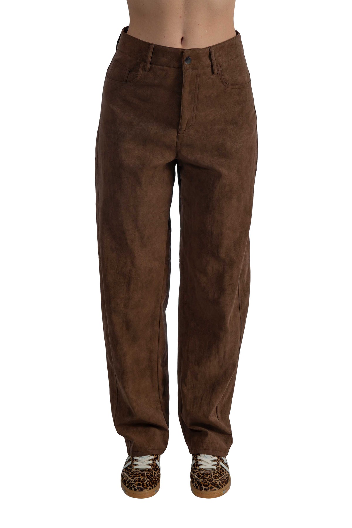 Pantalone in eco-suede PAN09 TOFFEE RAME
