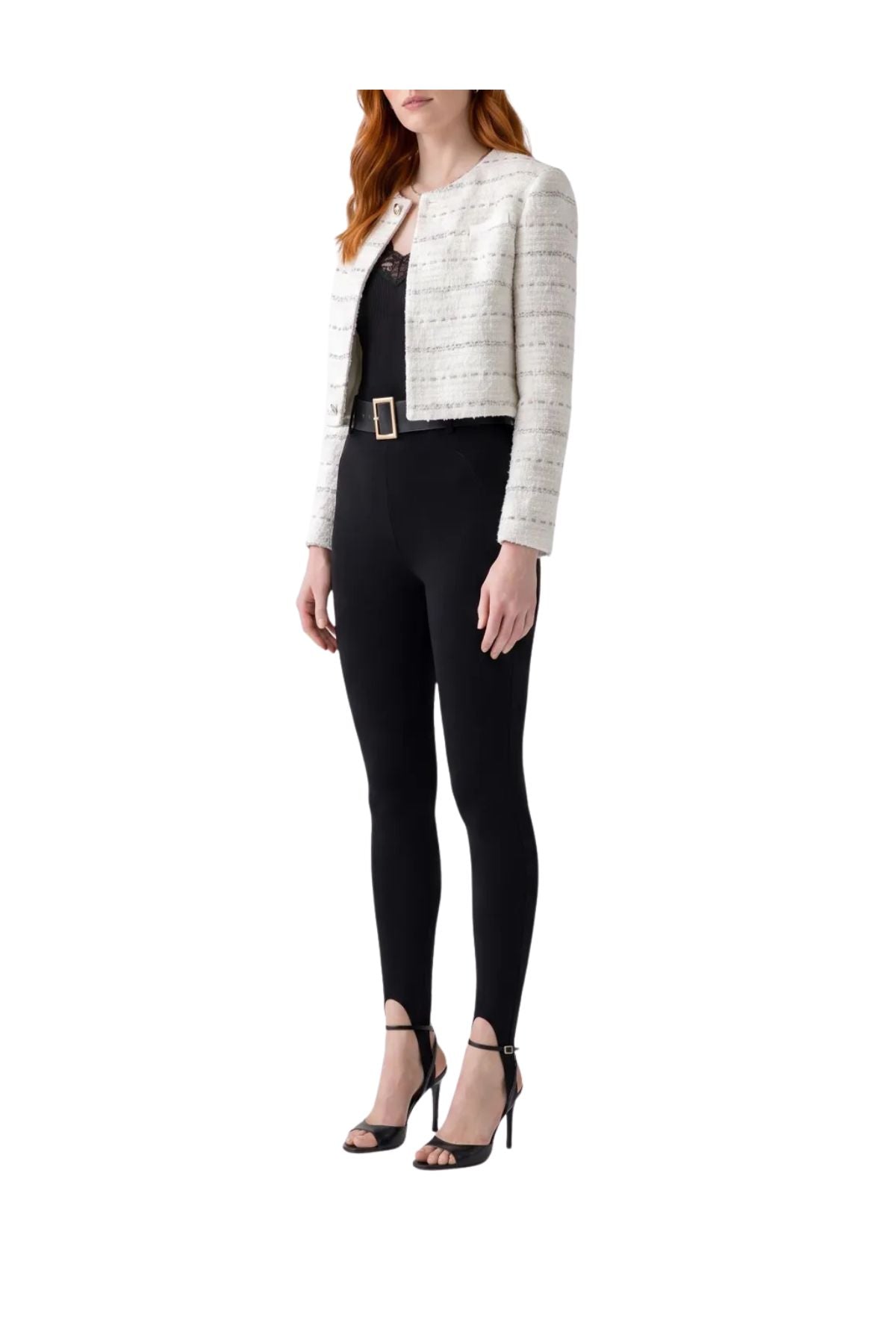Leggings neri in maglia con staffa 174P BLACK SELF PORTRAIT