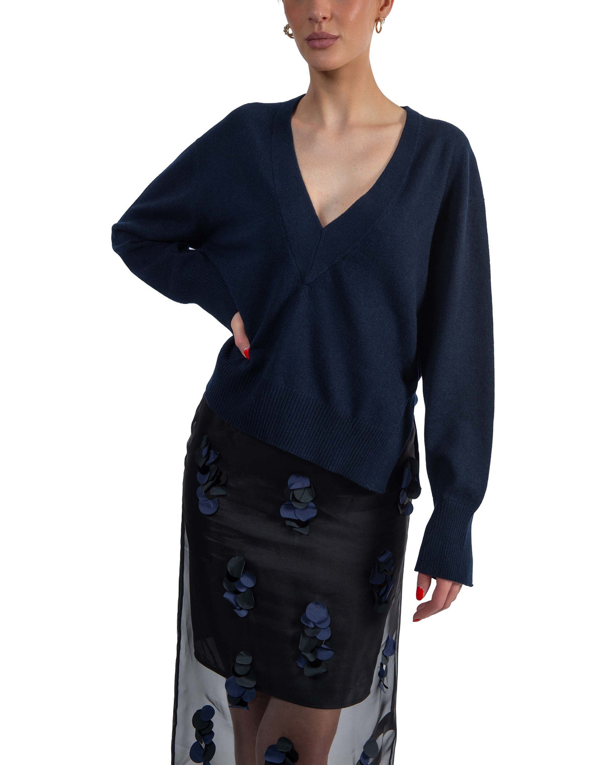 Maglia Bertha blu BERTHA Y6WD02 BLUE SEMICOUTURE