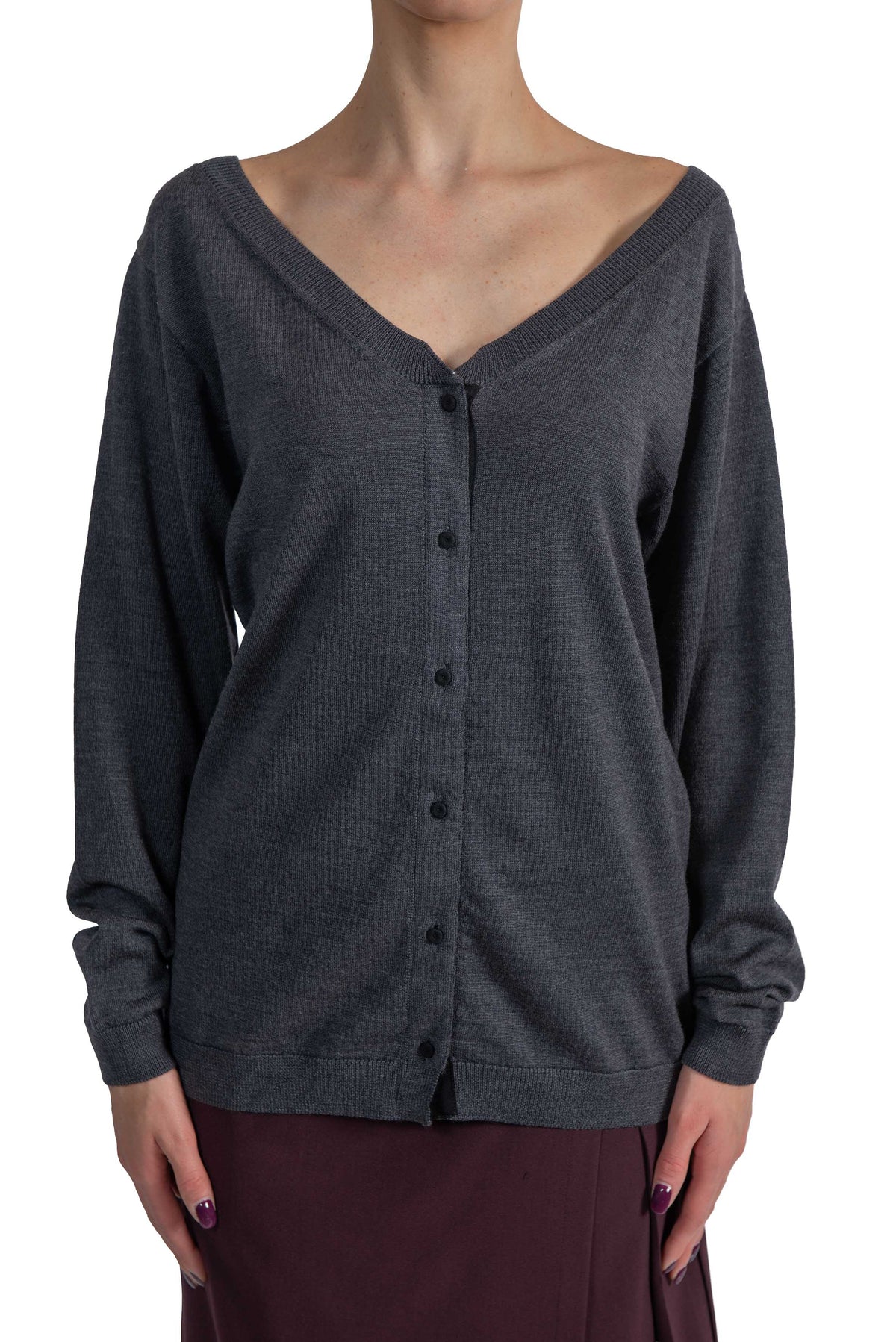 Maglia Carin grigia CARIN S6WA43 ANTRACITE SEMICOUTURE
