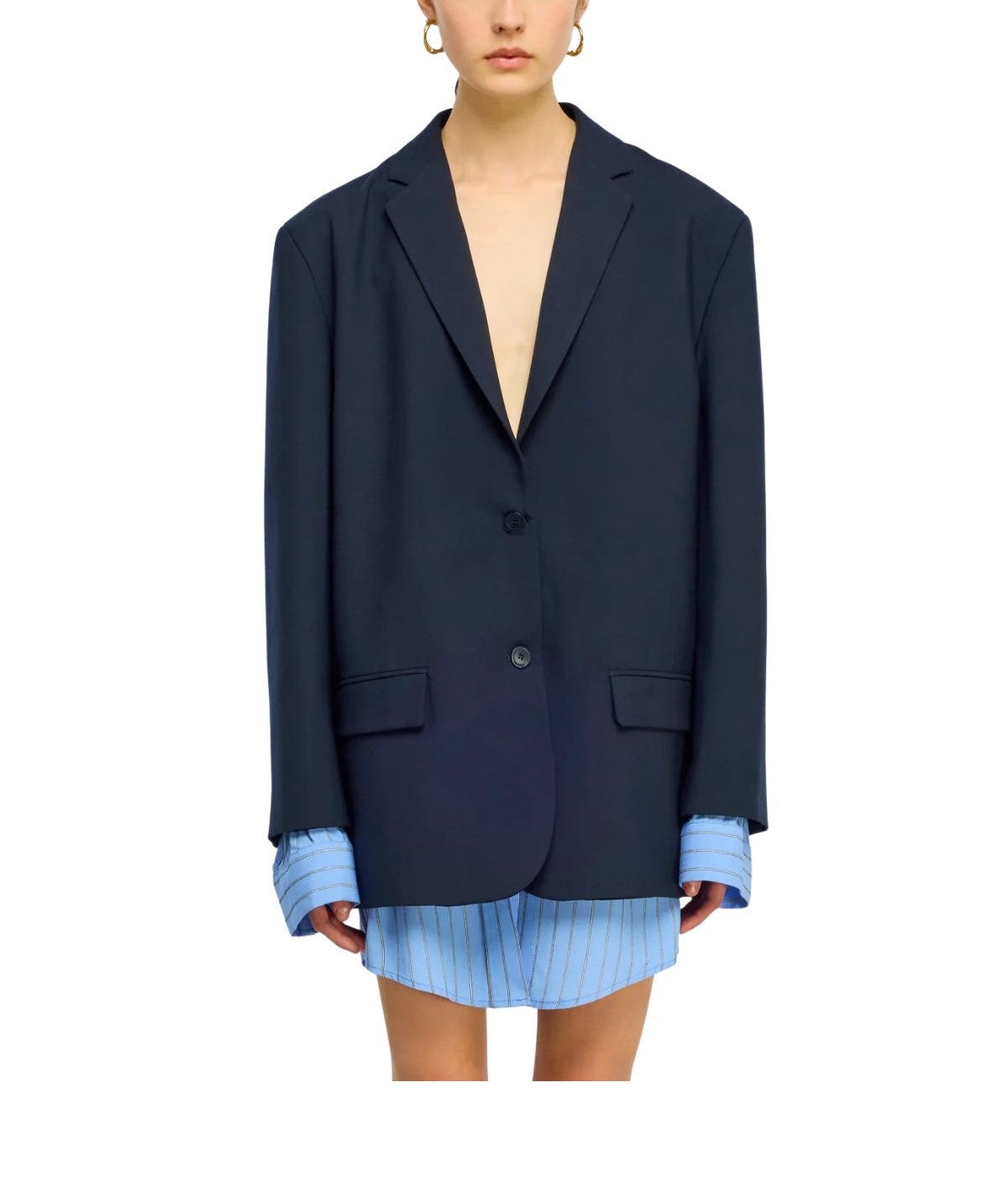 Giacca blu con polsini Deana DEANA Y6WI15 BLUE SEMICOUTURE