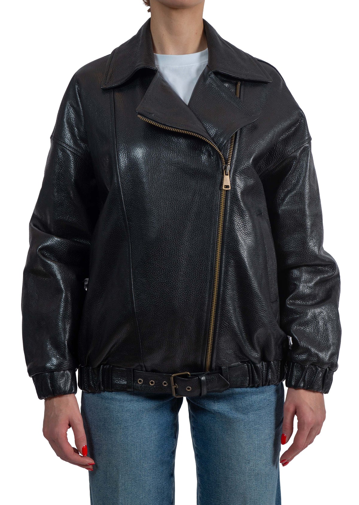 Chiodo Ella in pelle ELLE NERO SEMICOUTURE