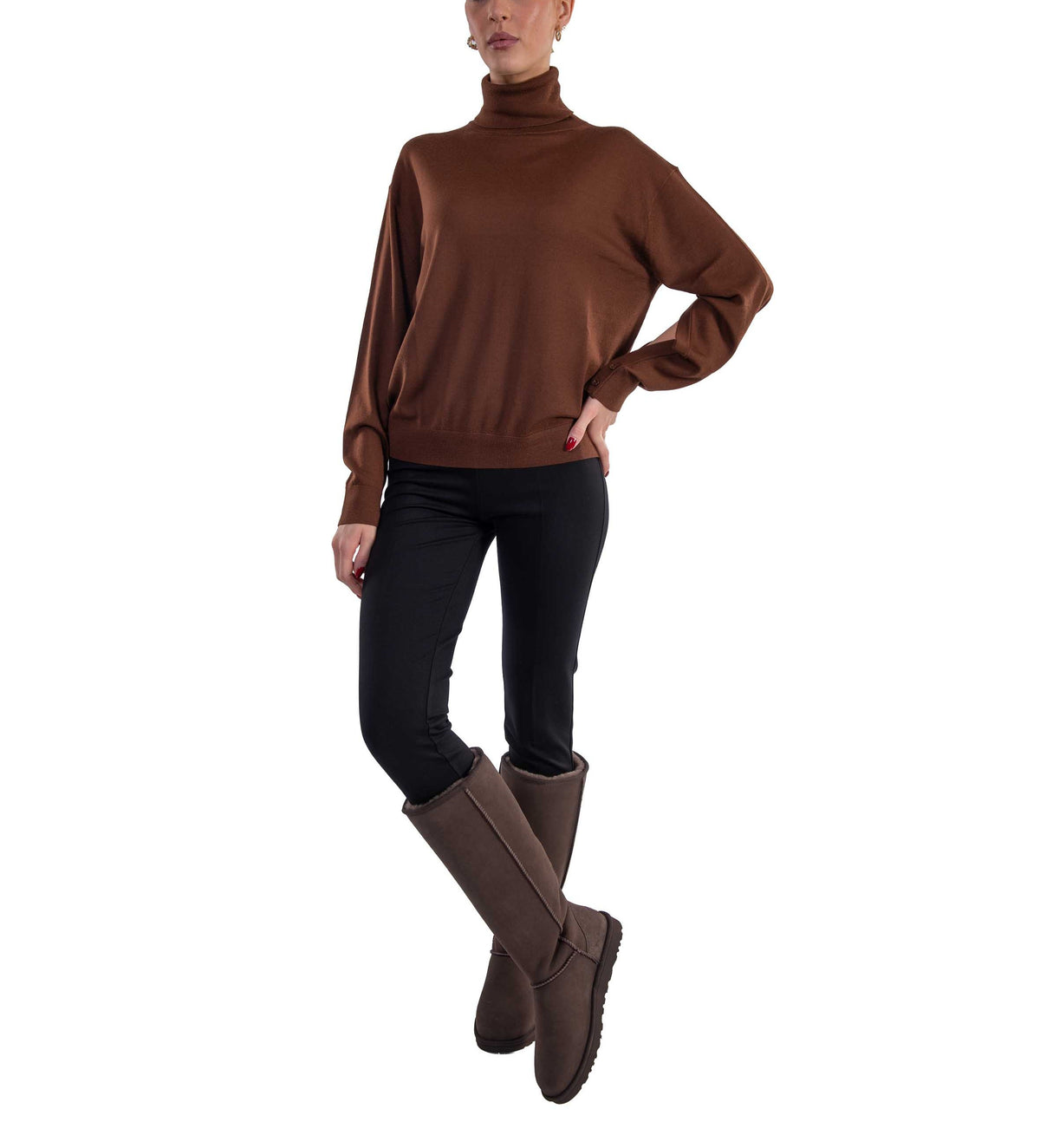 Maglia collo alto marrone Freda FREDA Y6WC56 CANYON SEMICOUTURE