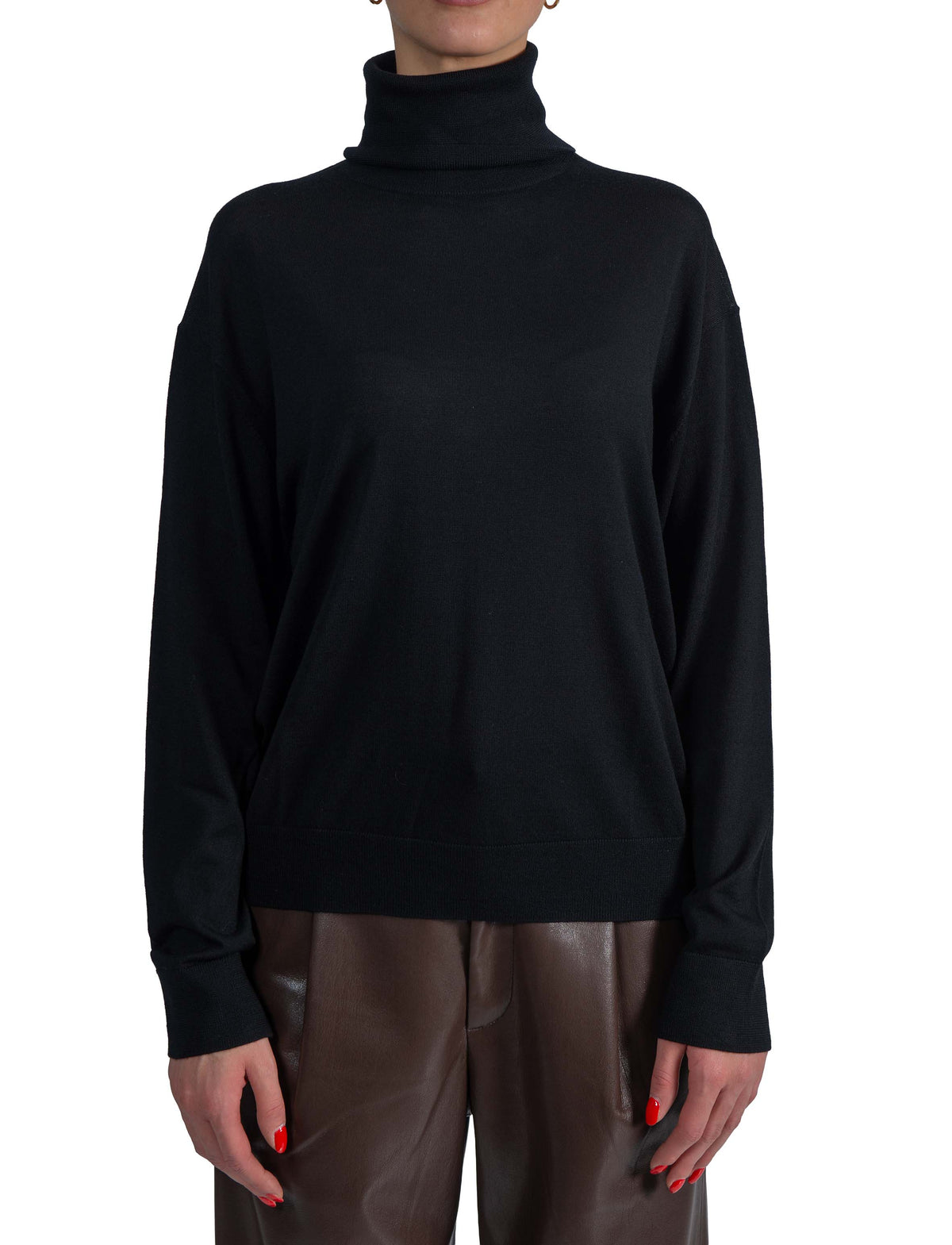 Maglia collo alto nera Freda FREDA Y6WC56 NERO SEMICOUTURE
