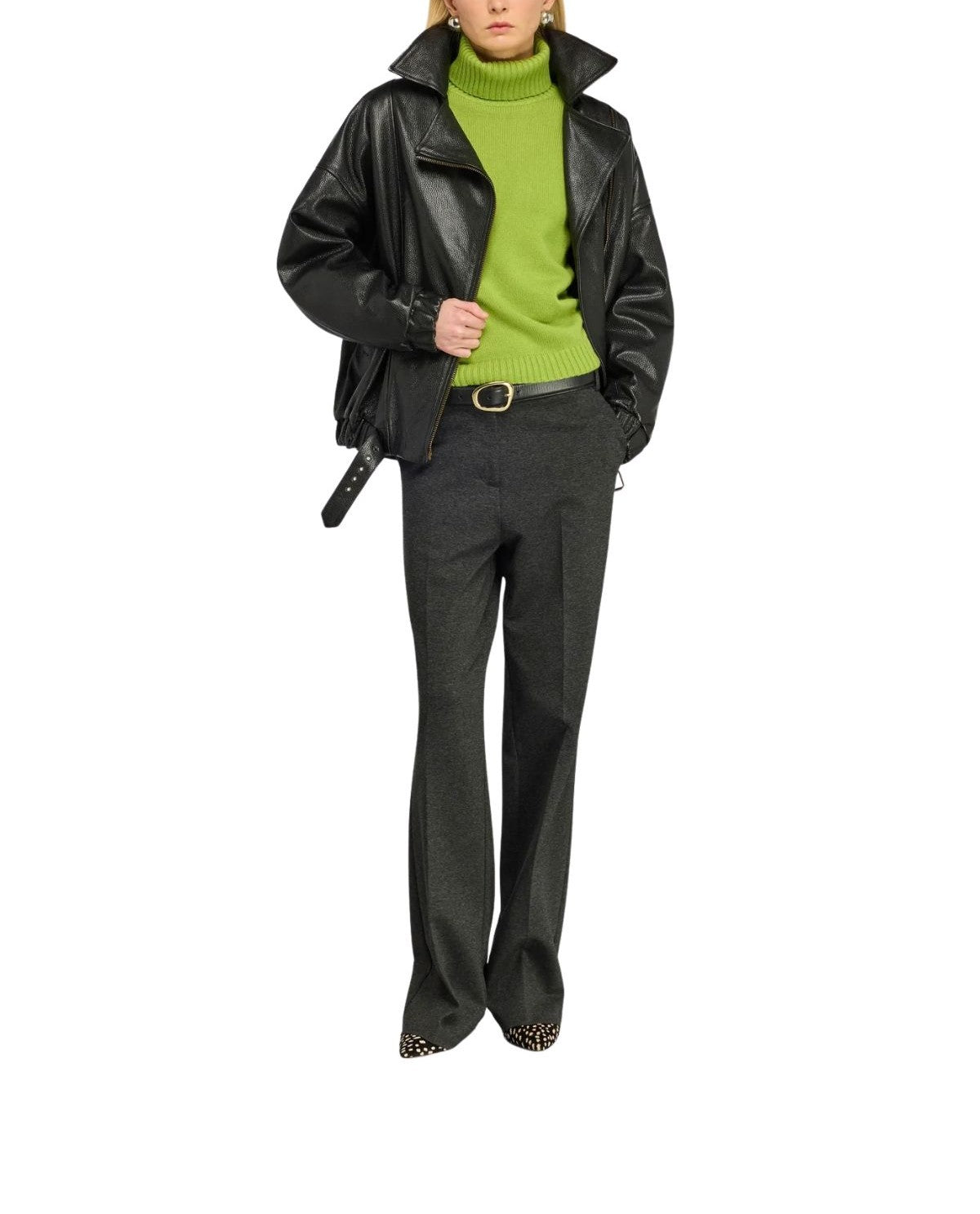 Maglia collo alto verde RALPHINA S6WC03 AVOCADO SEMICOUTURE