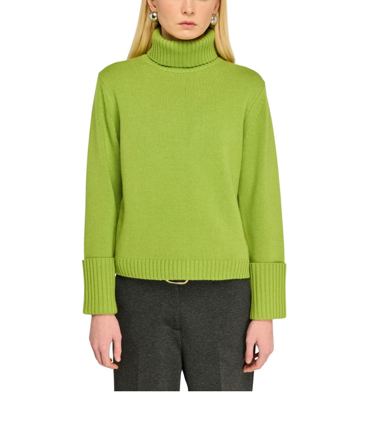 Maglia collo alto verde RALPHINA S6WC03 AVOCADO SEMICOUTURE