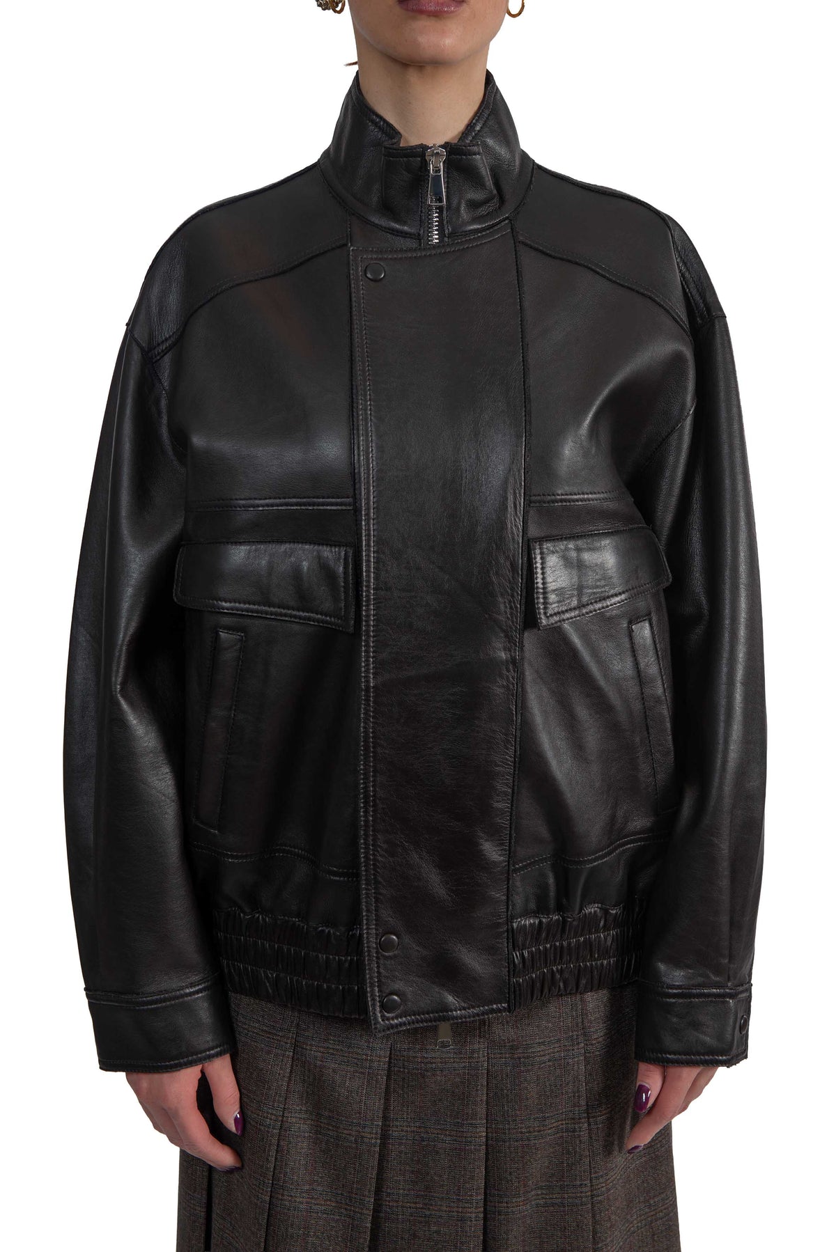 Bomber Droite in pelle nero DROITE DARK BROWN THE JACKIE LEATHERS