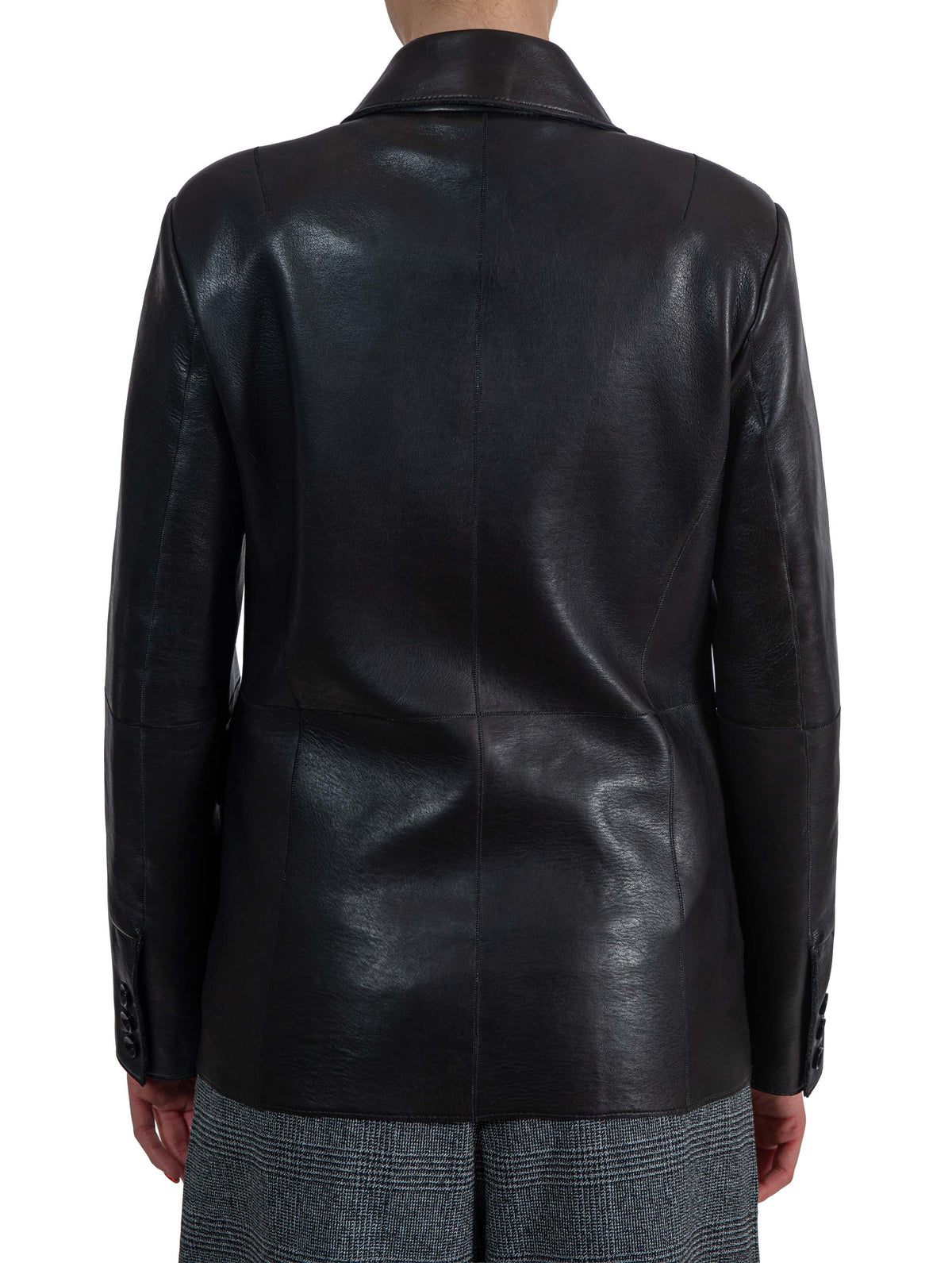 Giacca Thiaki in pelle doppiopetto THIAKI NERO THE JACKIE LEATHERS