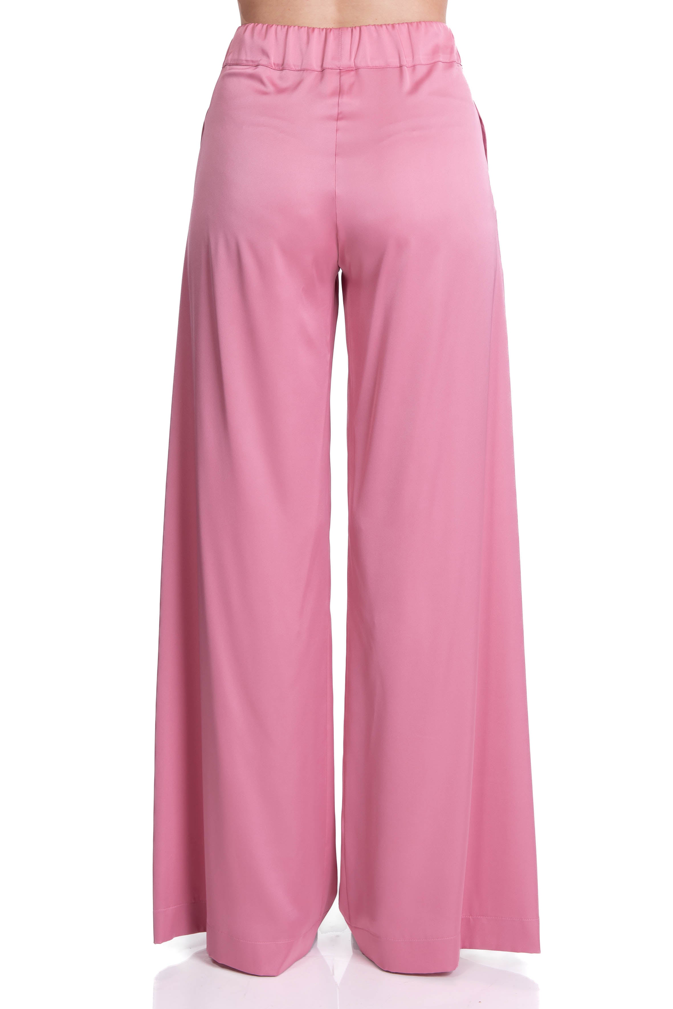 Pantalone palazzo in raso 60657 16 PEONIA D.EXTERIOR