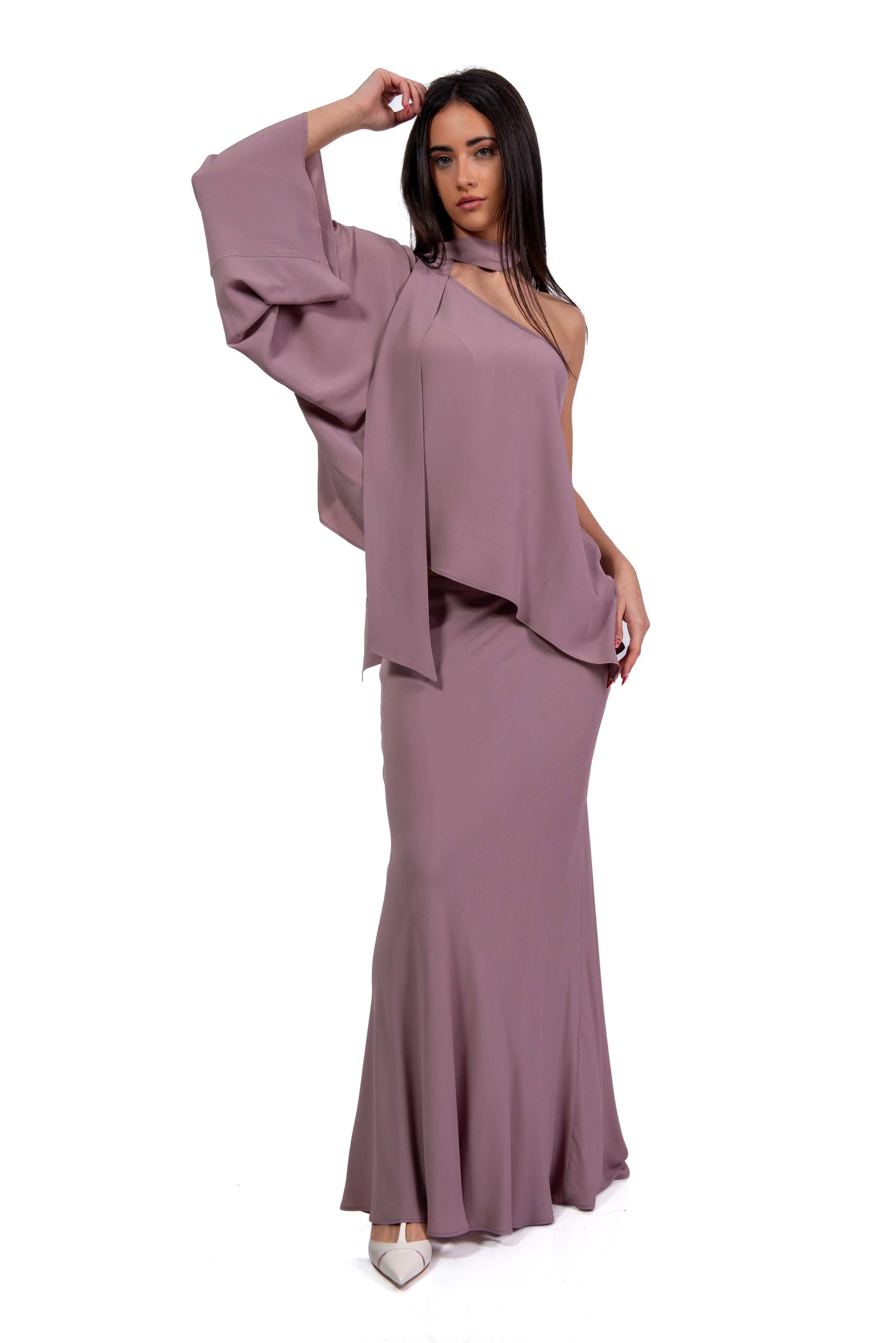 Monospalla in crepe de chine 41106-412 BOIS DE ROSE 04 FEDERICA TOSI