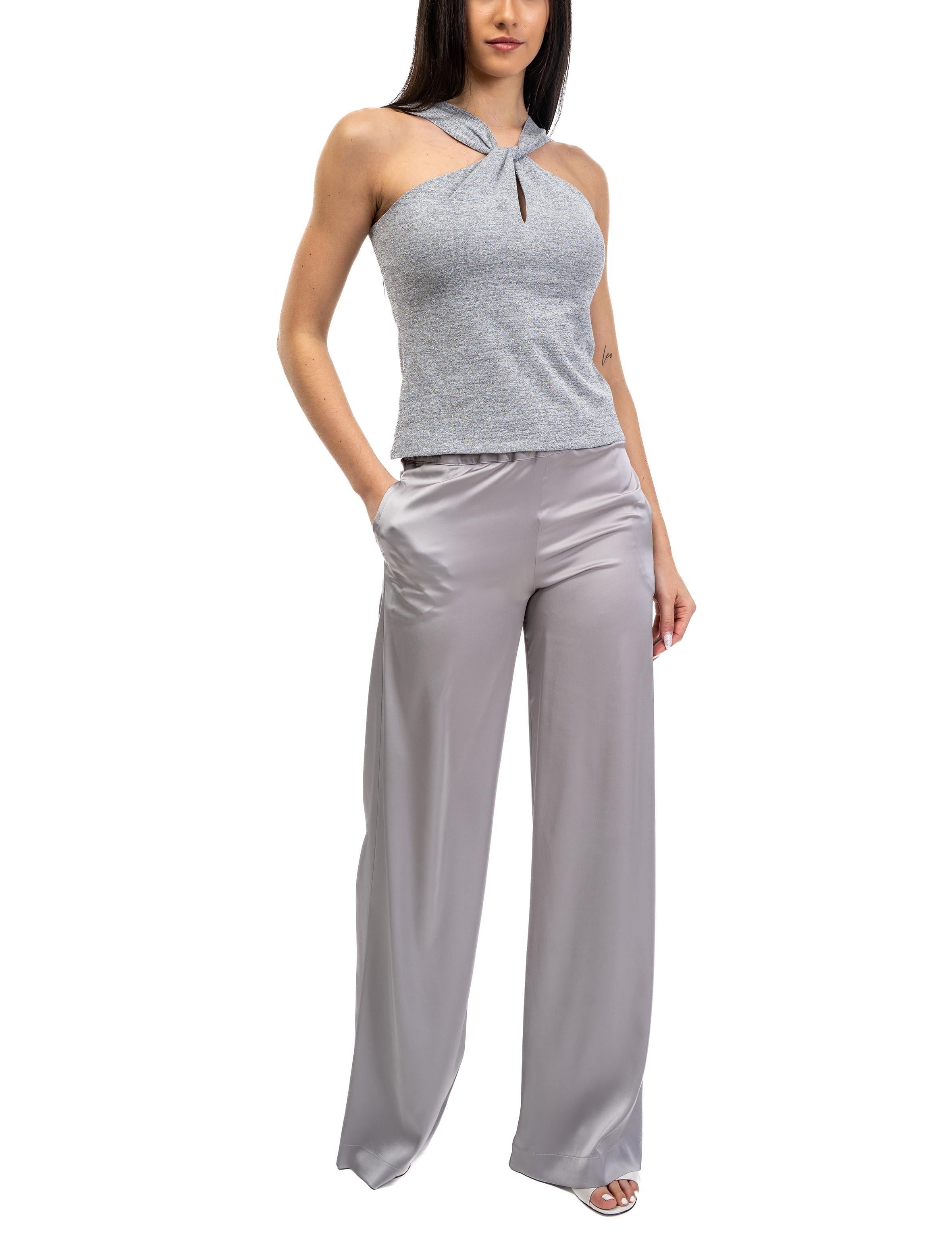 Top lurex con nodo 60217 12 ACCIAIO D.EXTERIOR
