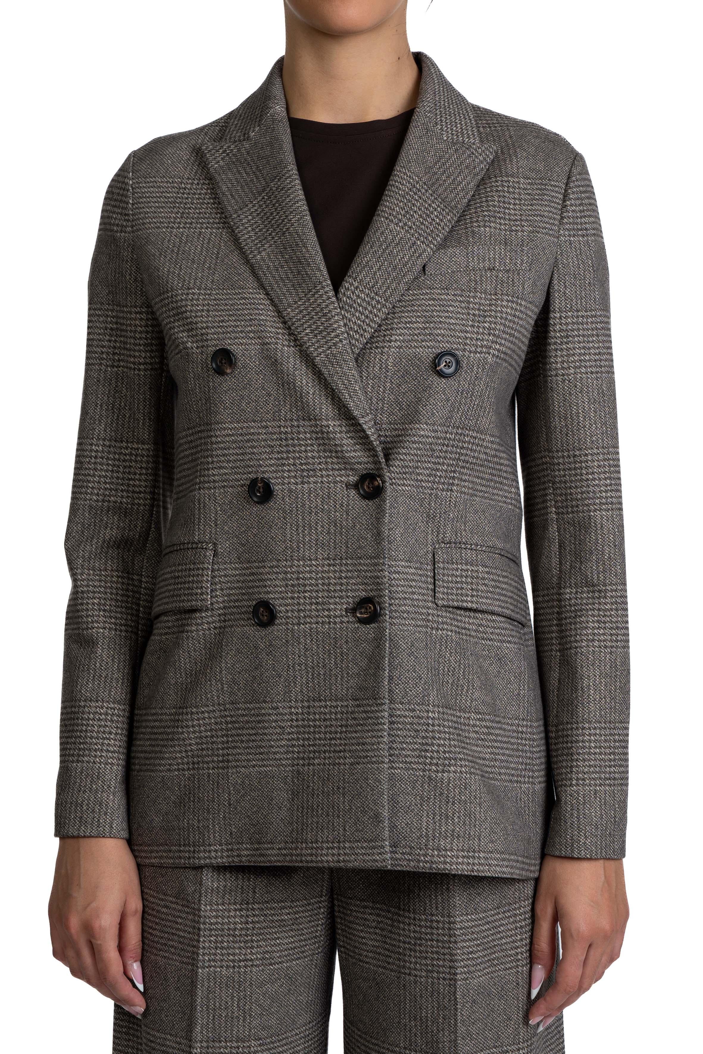 Giacca doppiopetto in check FD3679 CIOCCOLATO CIRCOLO