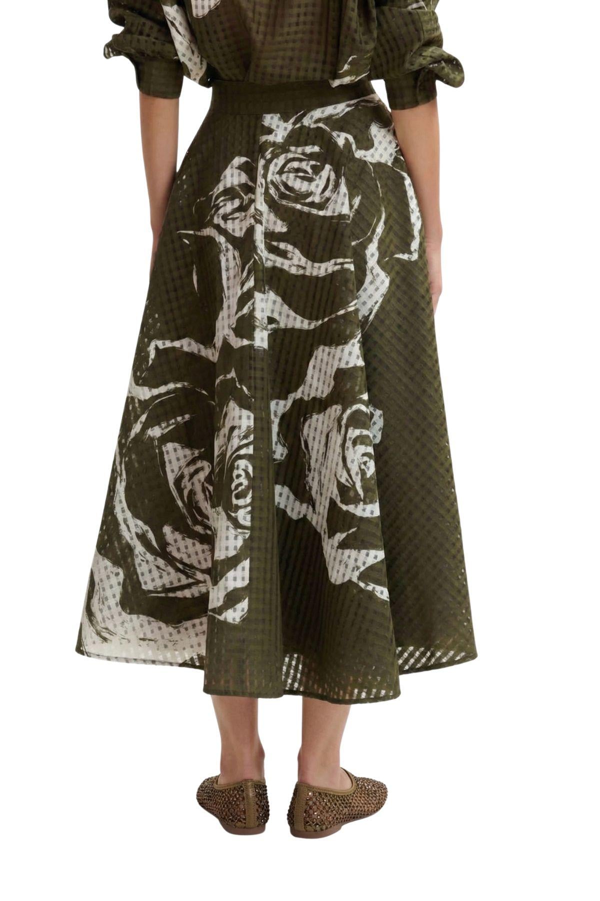 Gonna ruota fantasia verde JANGO OLIVE ESSENTIEL ANTWERP