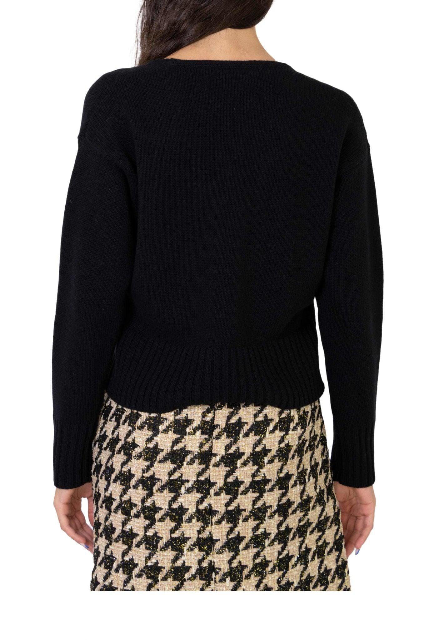 Maglione in lana nero scollo a V J3611076 N JUCCA
