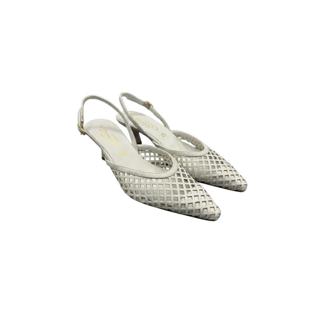 Slingback traforata 1666 bianca 1666 LATTE BIANCA DI