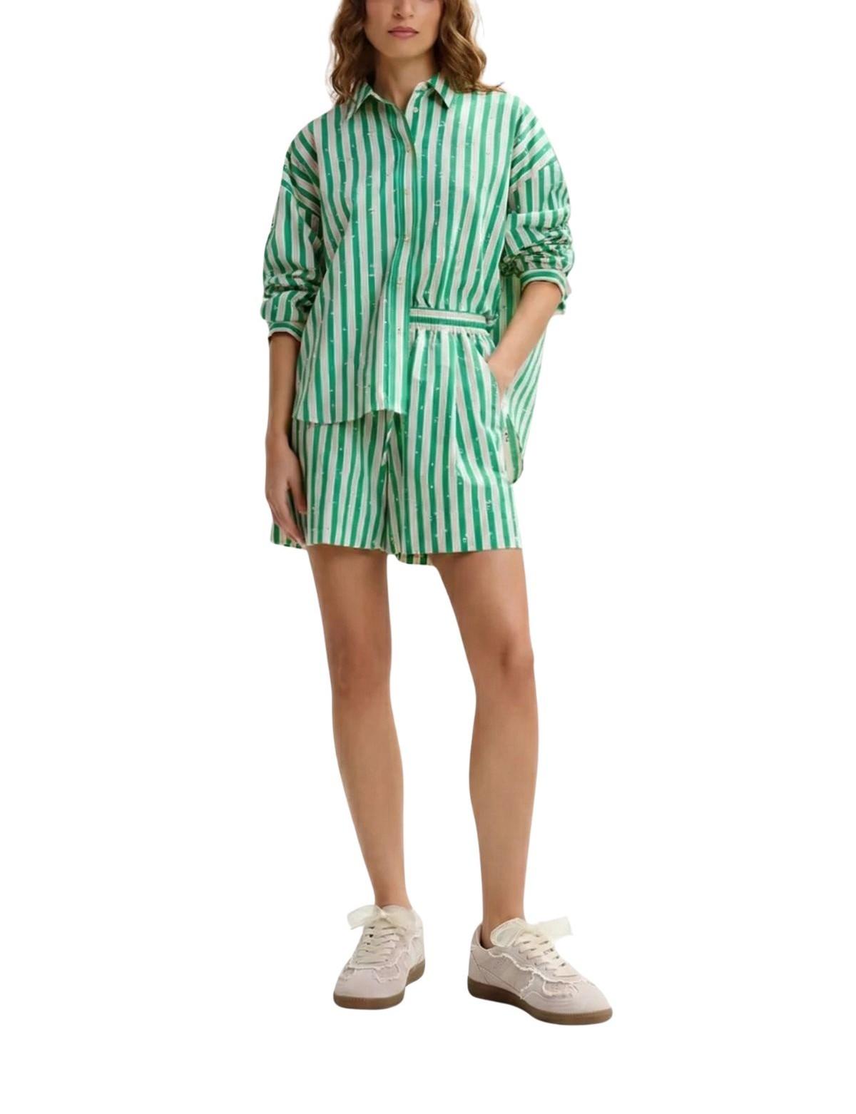 Camicia Jelief a righe verdi JELIEF SHIRT OFF WHITE ESSENTIEL ANTWERP