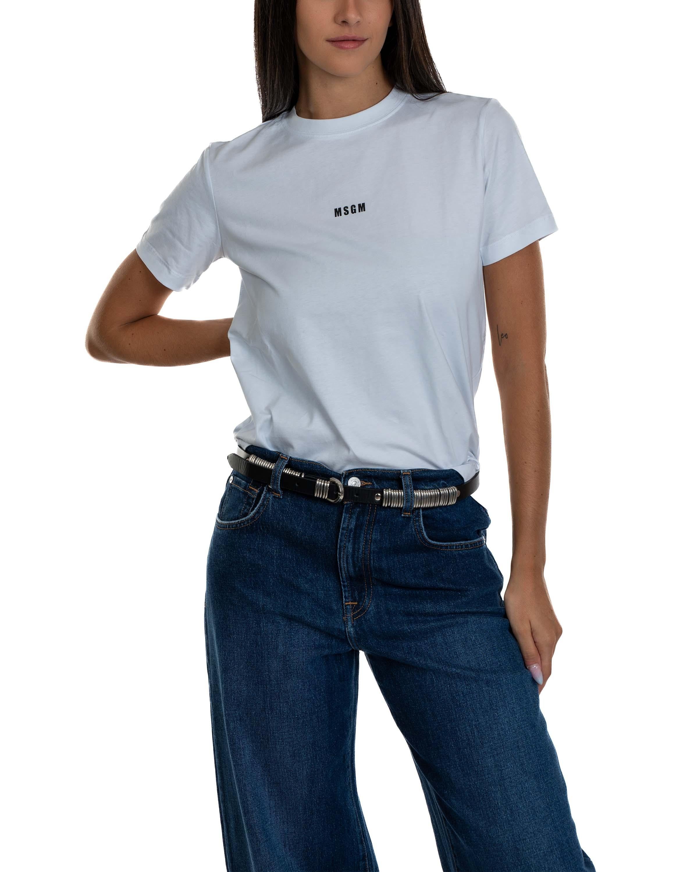 T-shirt logo MSGM panna. 2000MDM500 OPTICAL WHITE MSGM