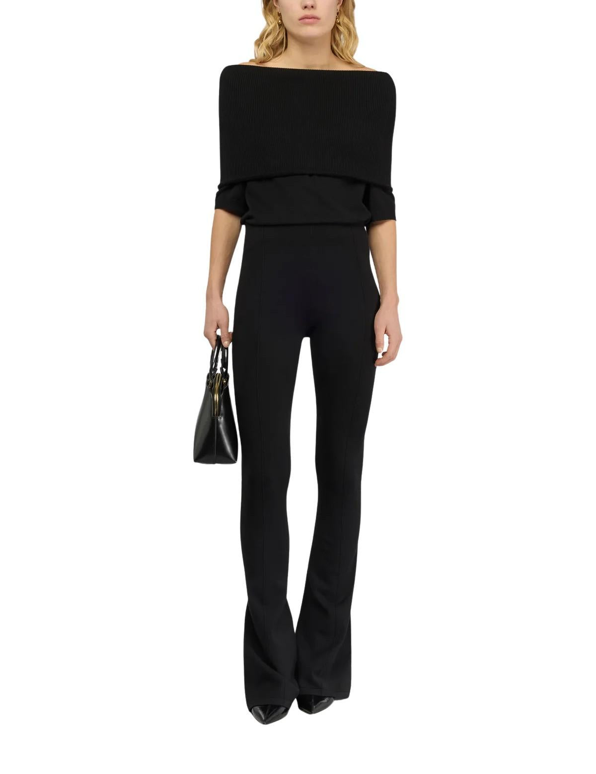 Maglia Concetta con scollo a barca CONCETTA S5WA05 NERO SEMICOUTURE